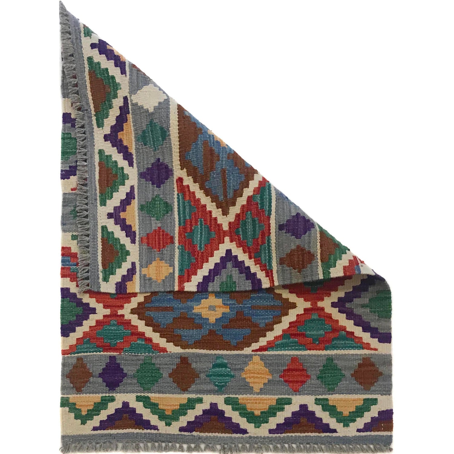 Handmade Vegetable Kilim 2' 1" x 2' 11" (ft) - No. W35565