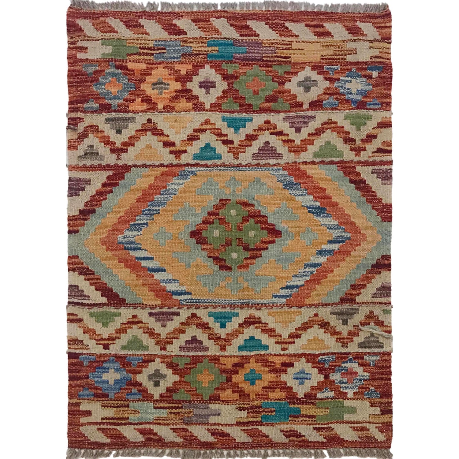 Handmade Vegetable Kilim 2' 0" x 2' 12" (ft) - No. W35569