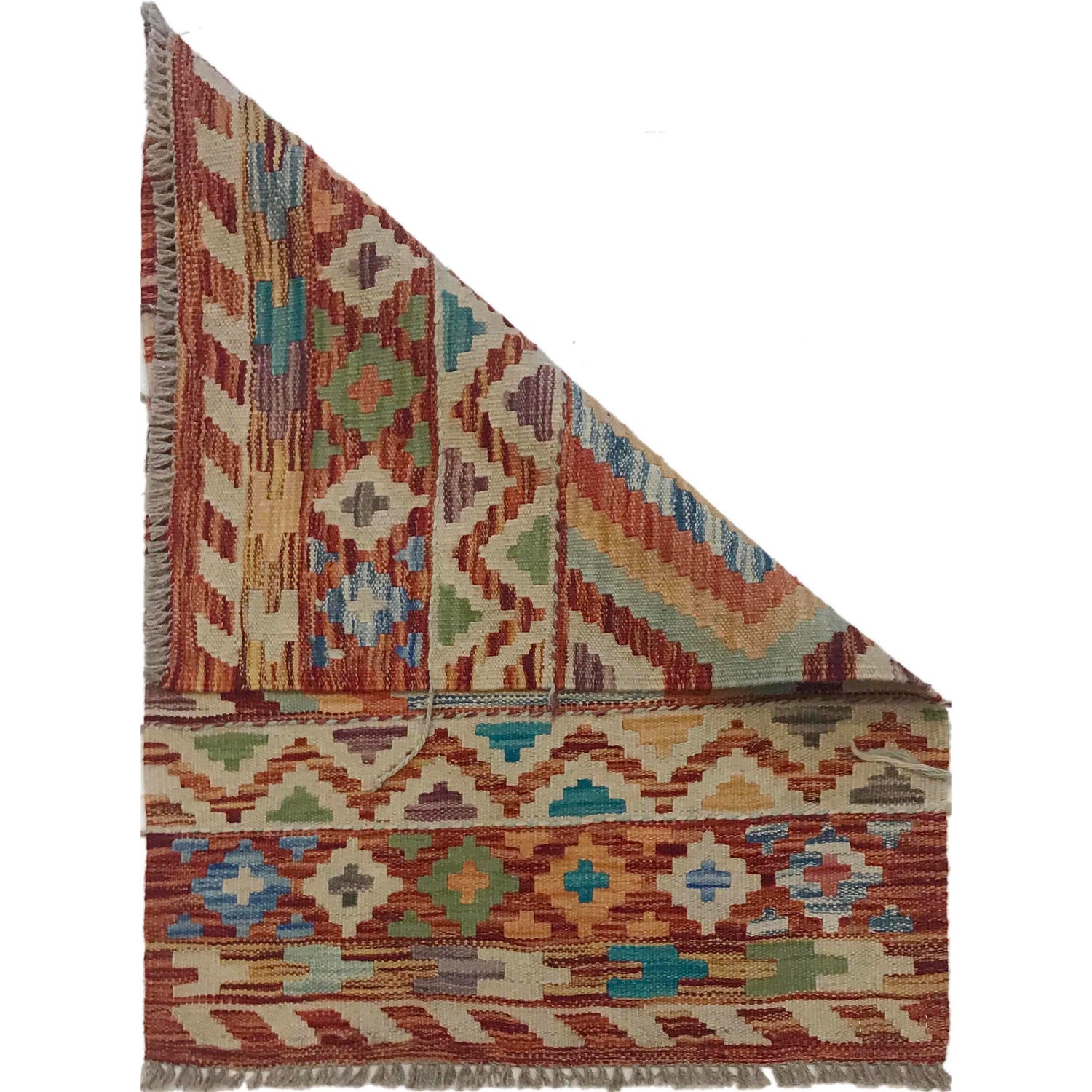 Handmade Vegetable Kilim 2' 0" x 2' 12" (ft) - No. W35569