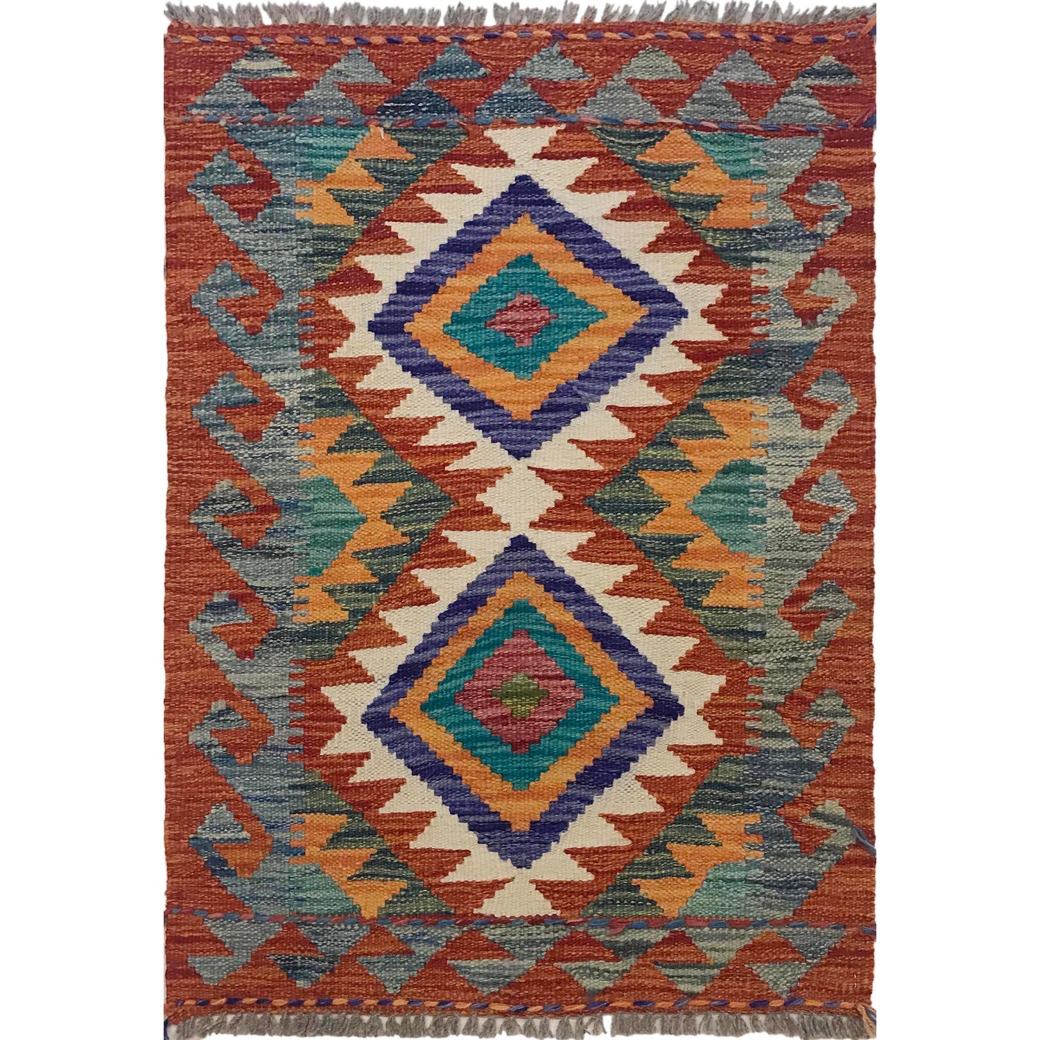 Handmade Vegetable Kilim 2' 0" x 2' 12" (ft) - No. W35572