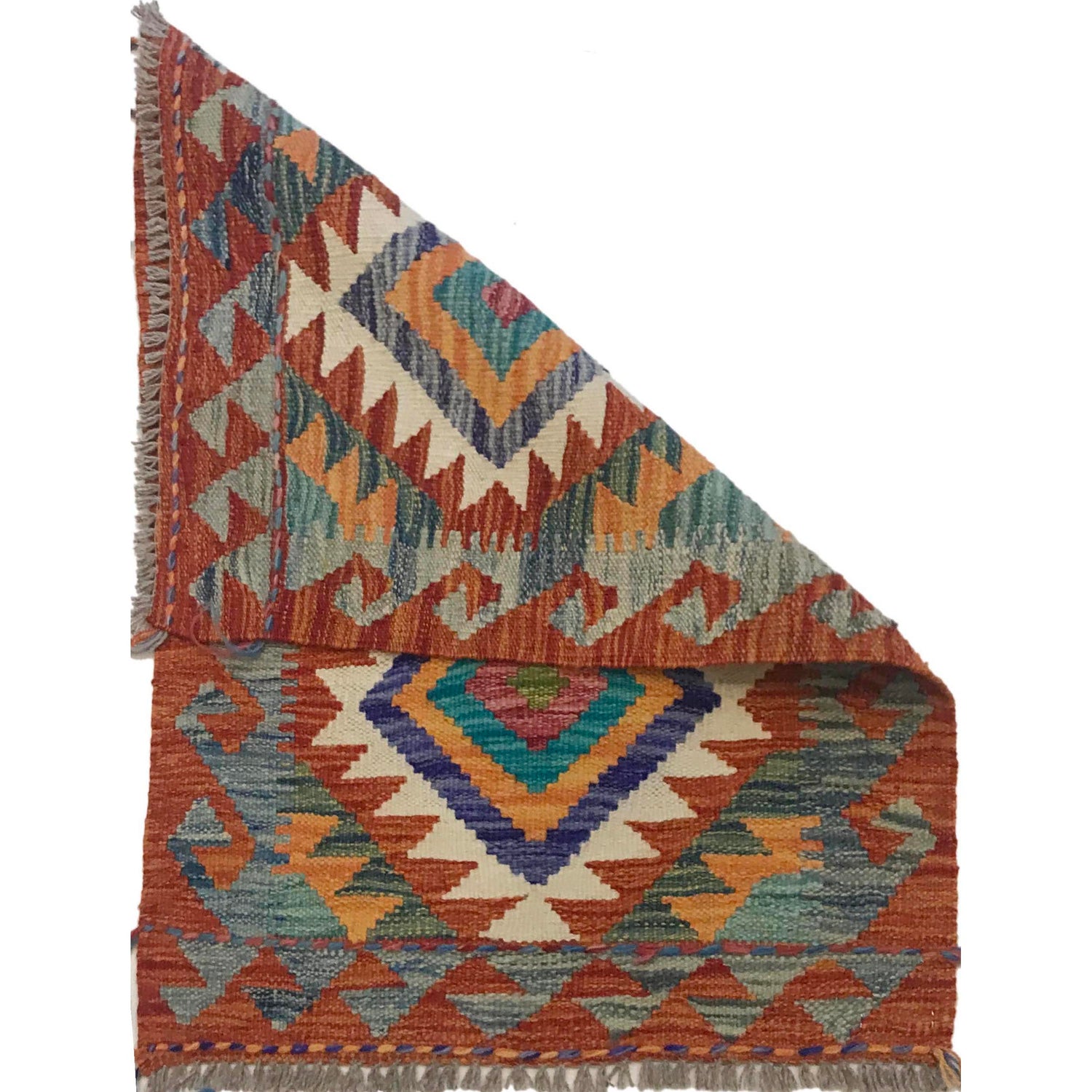 Handmade Vegetable Kilim 2' 0" x 2' 12" (ft) - No. W35572