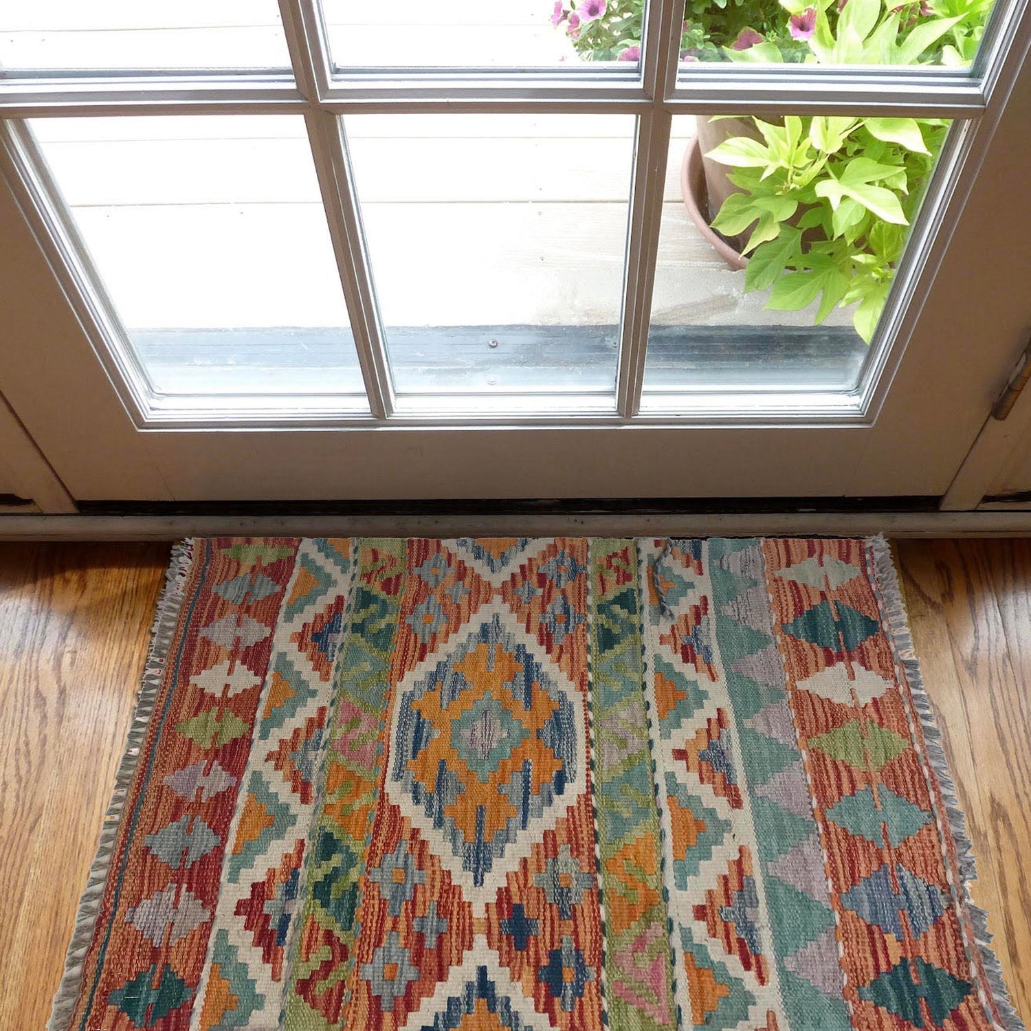 Handmade Vegetable Kelim 2' 1" x 2' 10" (ft) - No. W35573