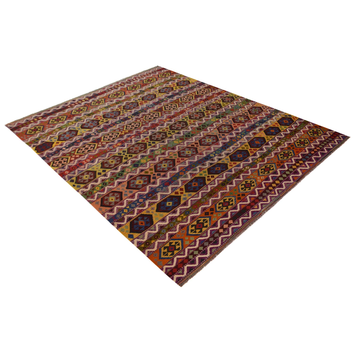 Handmade Vegetable Kilim 9' 9" x 13' 3" (ft) - No. W35579