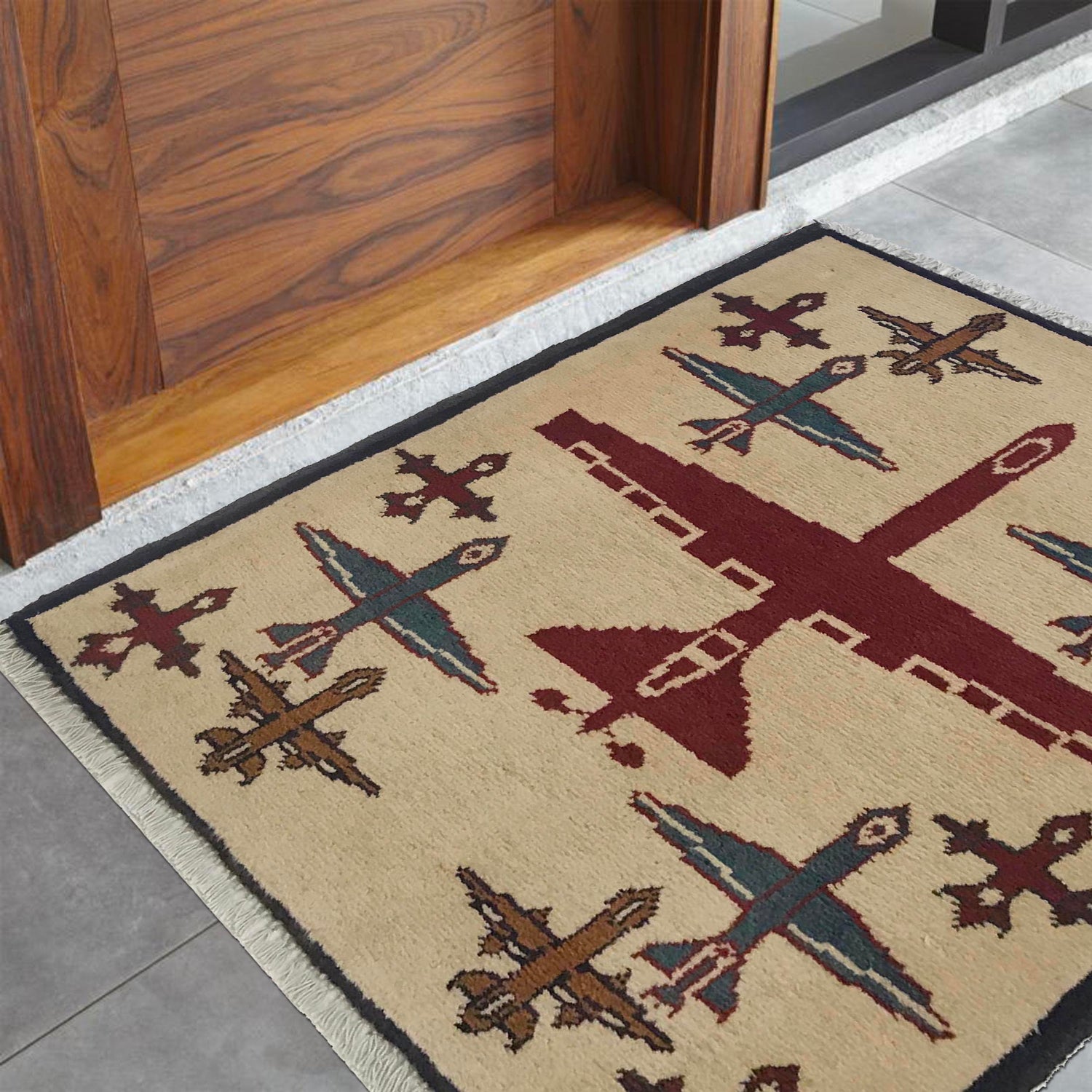 Handmade War Rug 2' 1" x 2' 5" (ft) - No. W35582