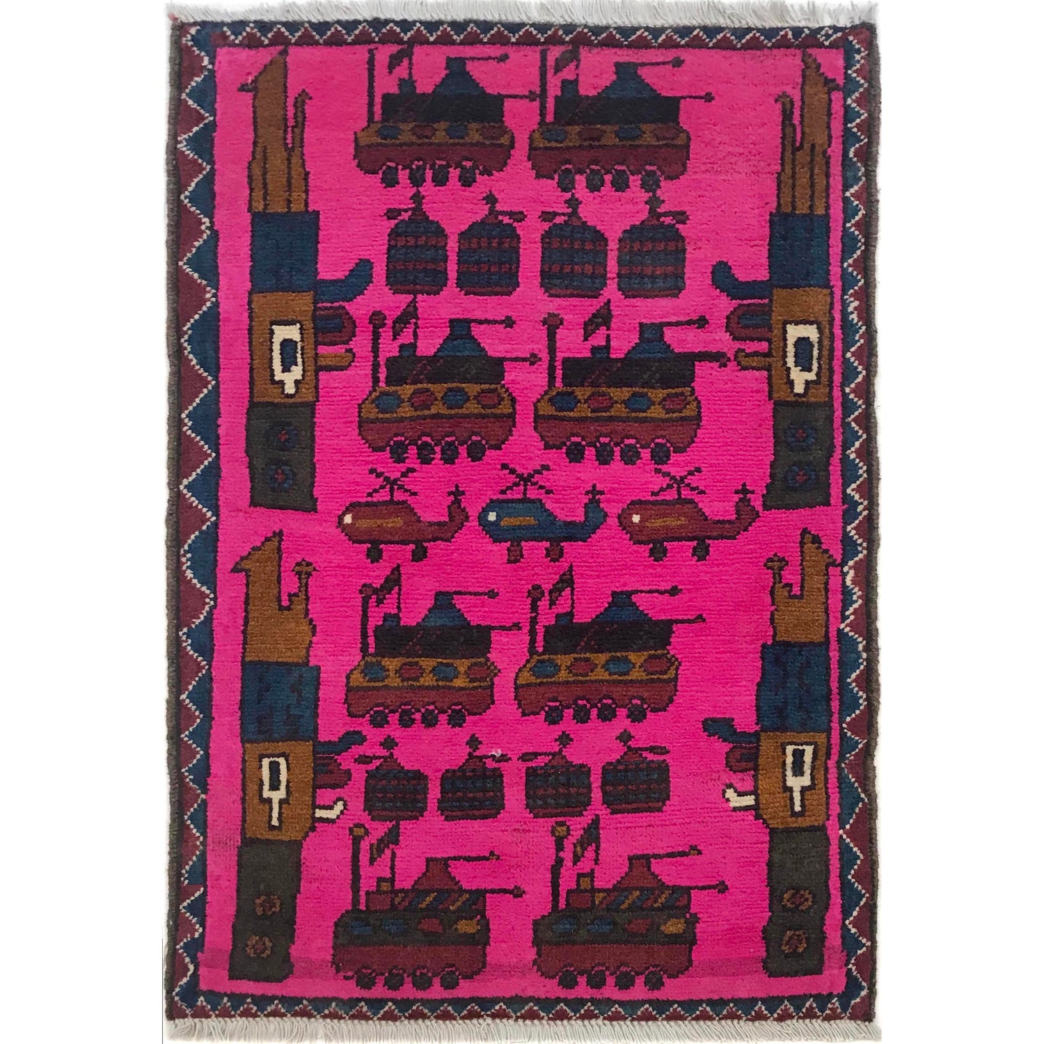 Handmade War Rug 2' 0" x 2' 11" (ft) - No. W35587