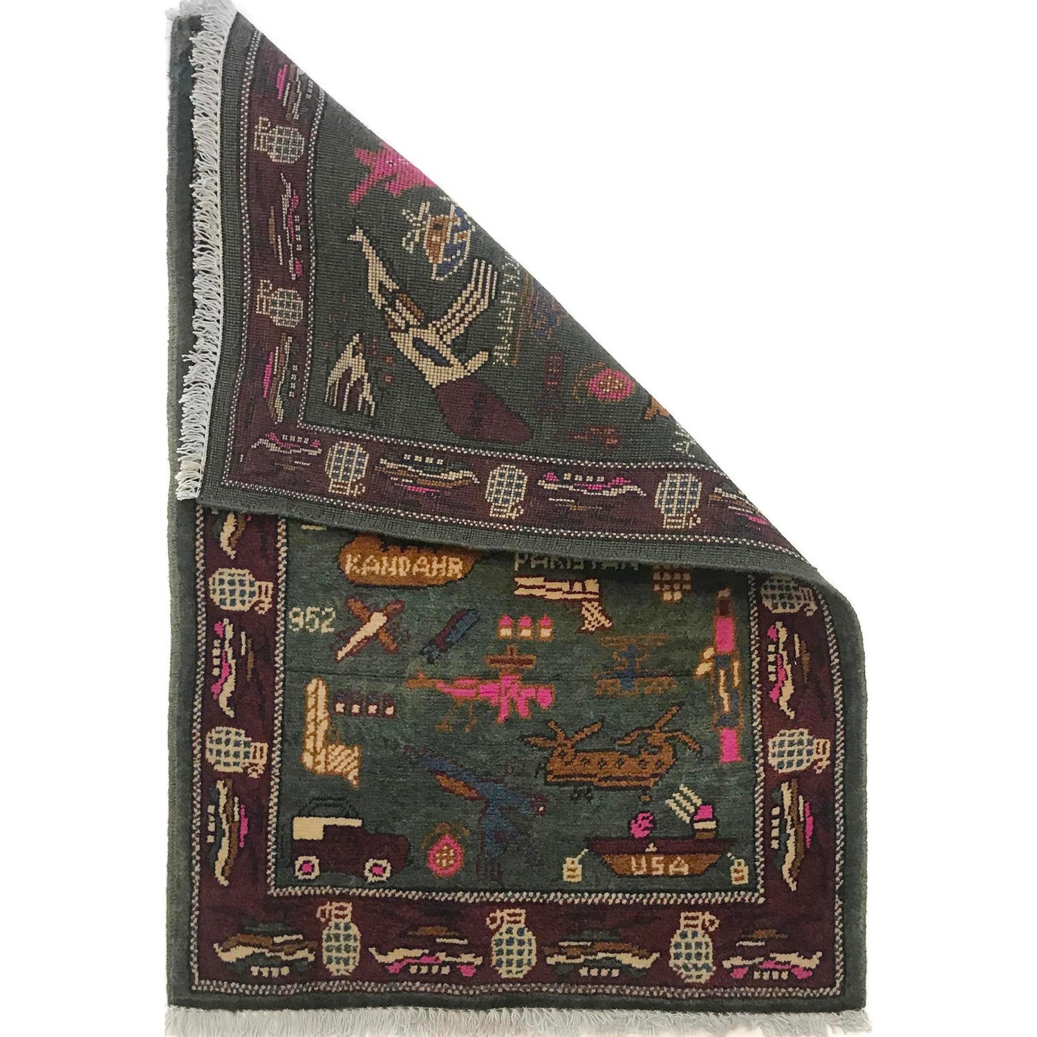 Hand Knotted War Rug 2' 0" x 3' 1" (ft) - No. W35593