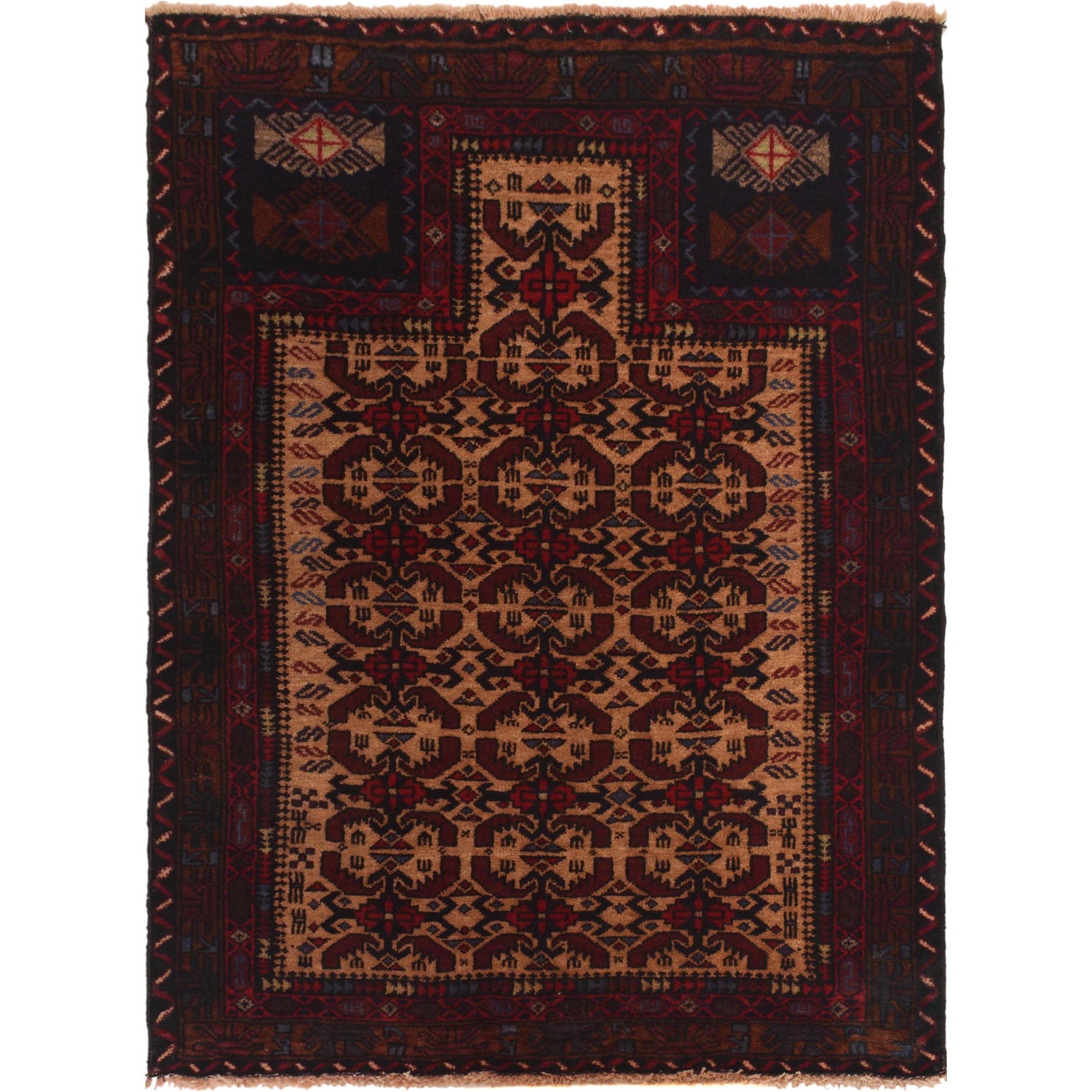 Handmade Prayer Rug 2' 9" x 3' 9" (ft) - No. W35626