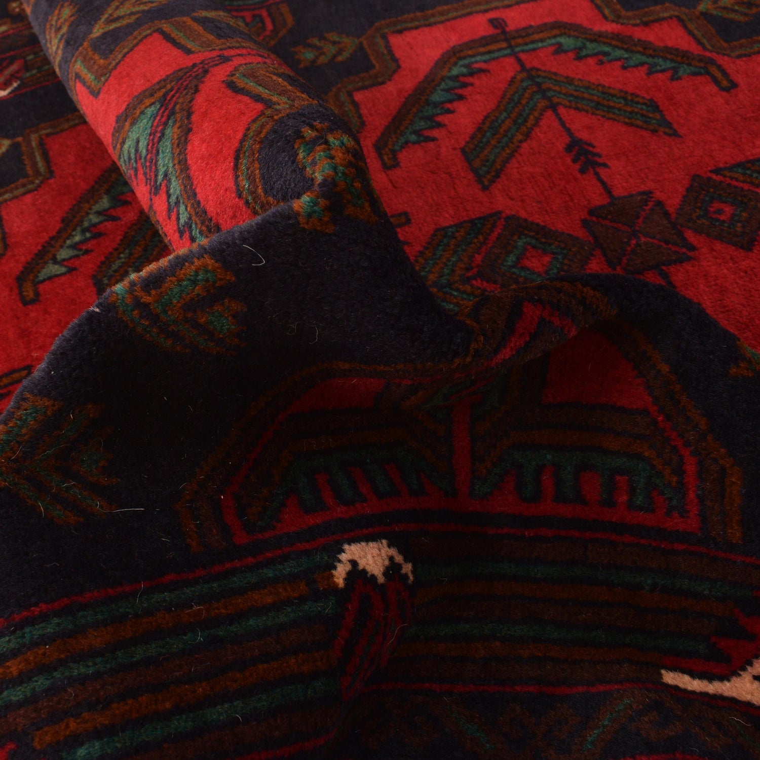 Red Color Baluchi Rug 3' 10" x 6' 8" (ft) - No. W35769