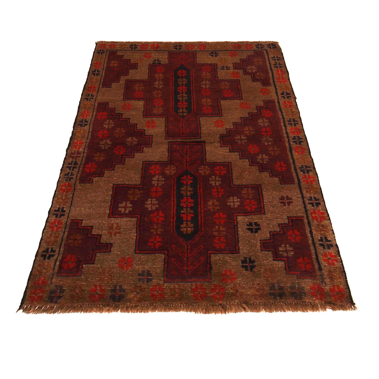 Brown Color Baluchi Rug 2' 11" x 4' 5" (ft) - No. W35777