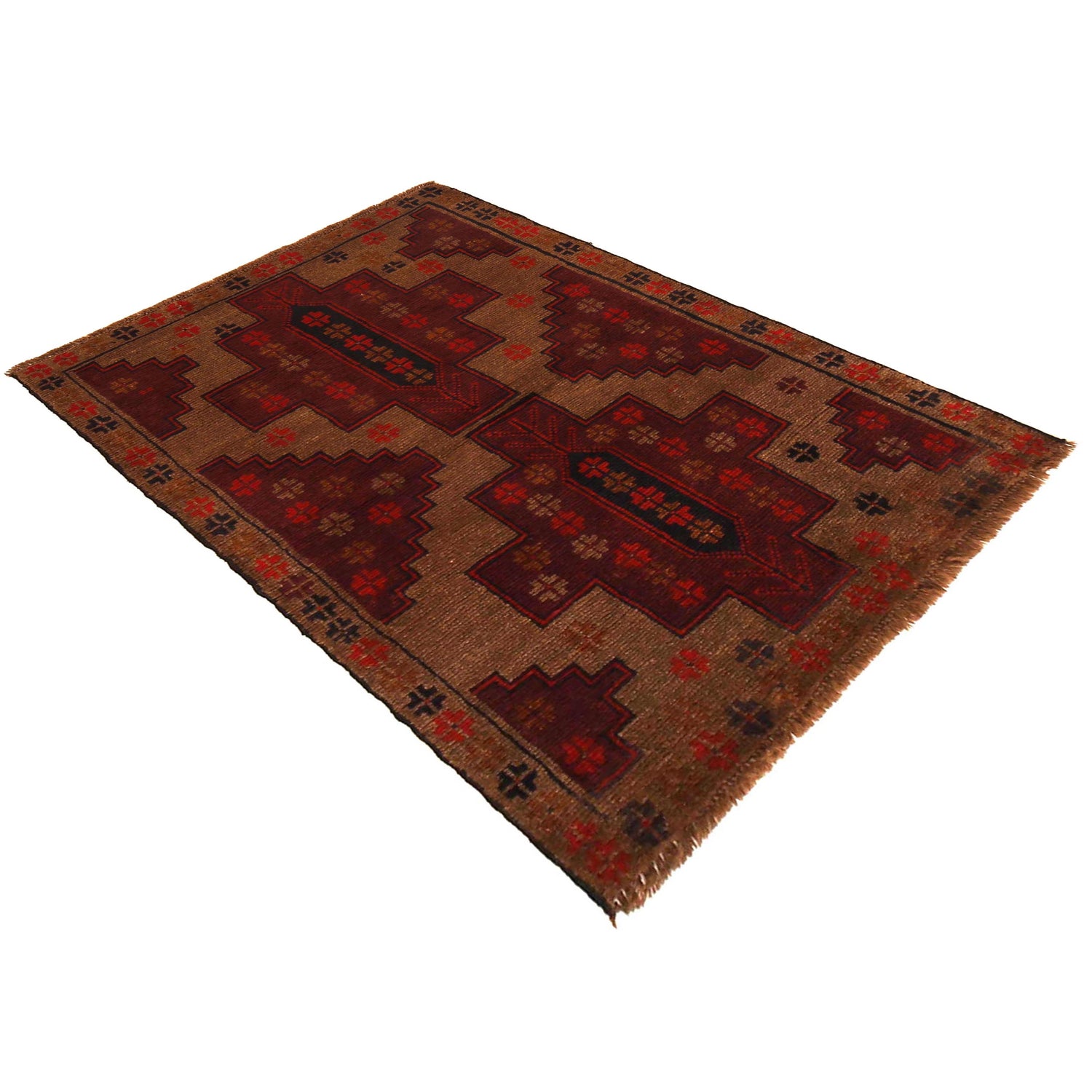 Brown Color Baluchi Rug 2' 11" x 4' 5" (ft) - No. W35777