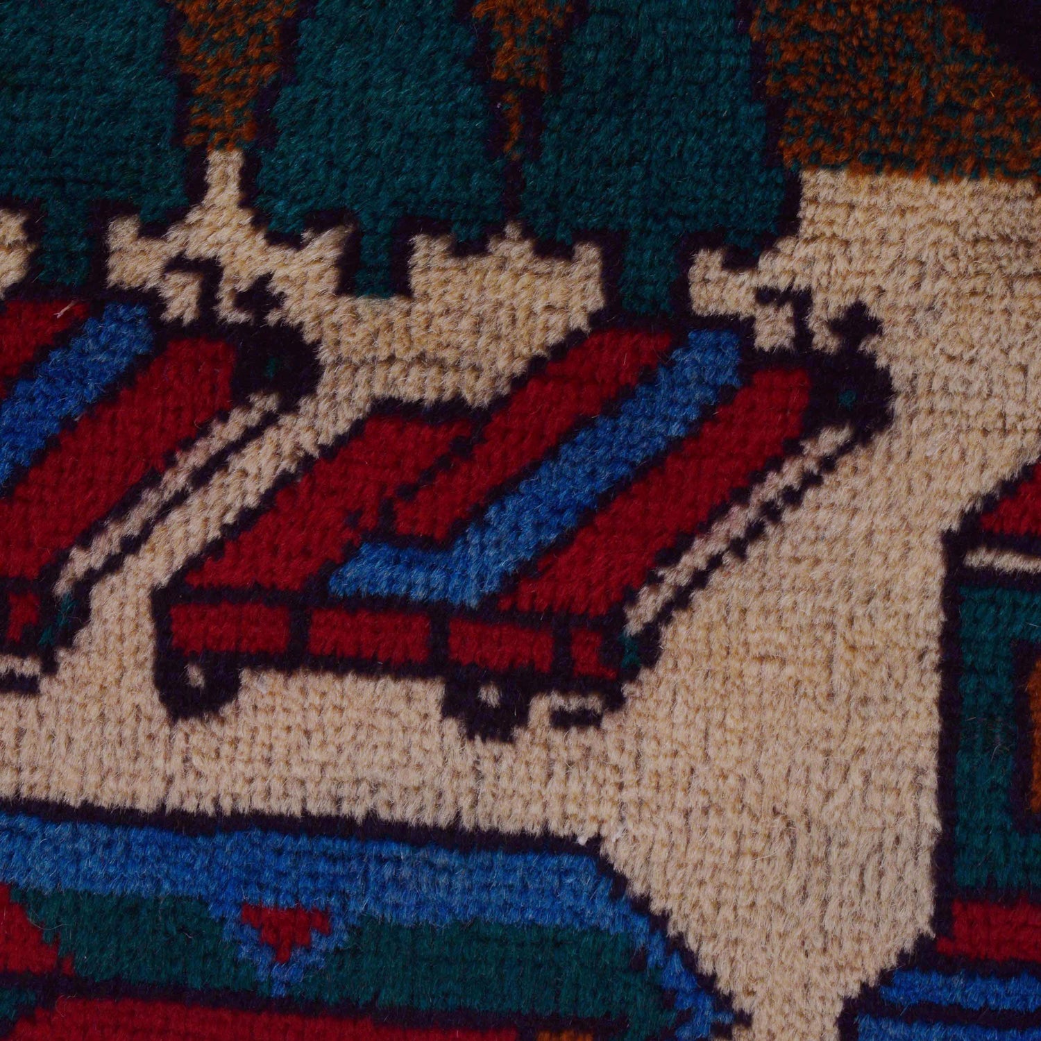 Handmade Pictorial Rug 3' 8" x 6' 9" (ft)- No. W35804