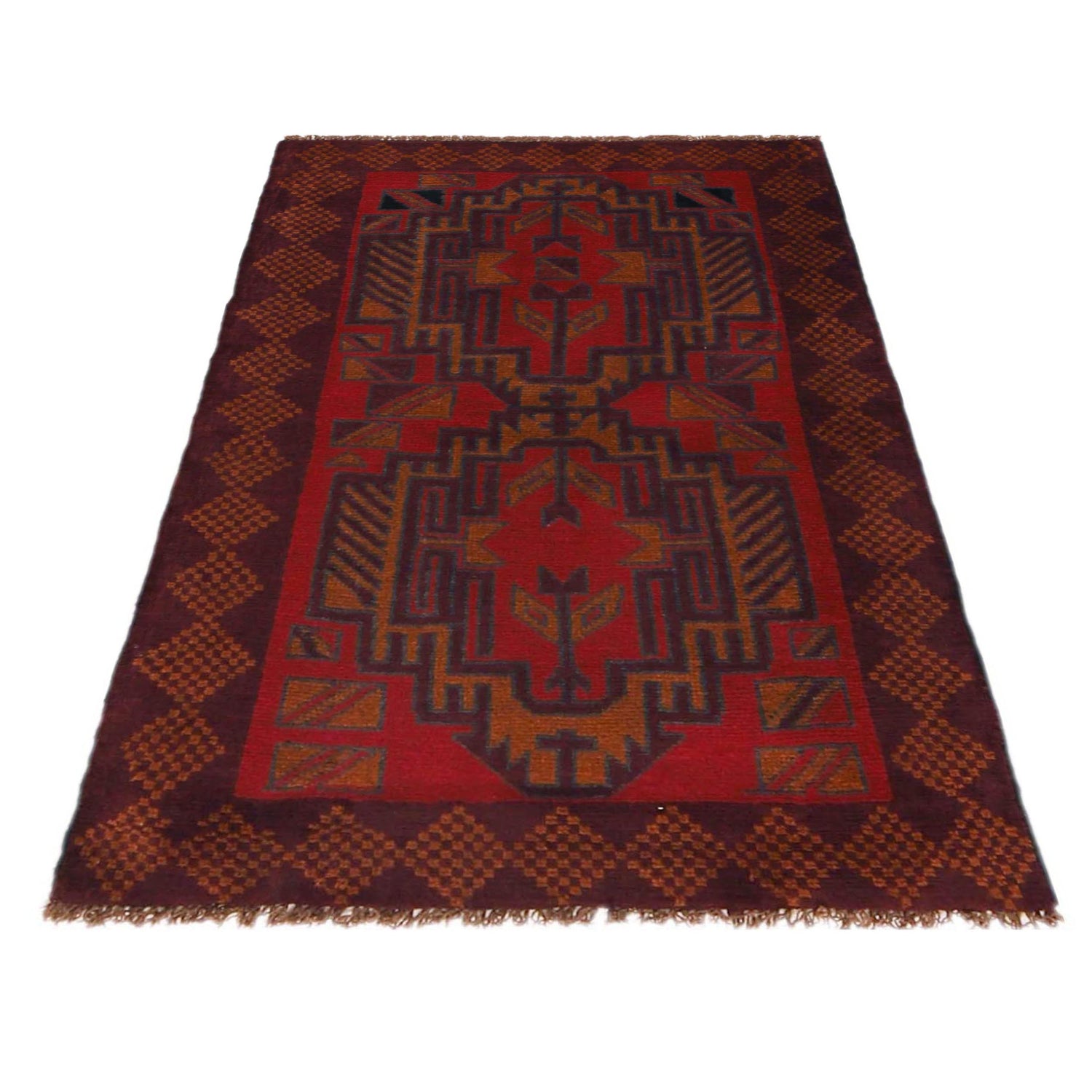 Red Color Baluchi Rug 2' 9" x 4' 5" (ft) - No. W35900