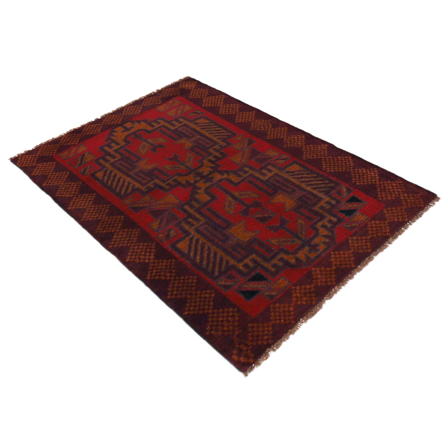 Red Color Baluchi Rug 2' 9" x 4' 5" (ft) - No. W35900