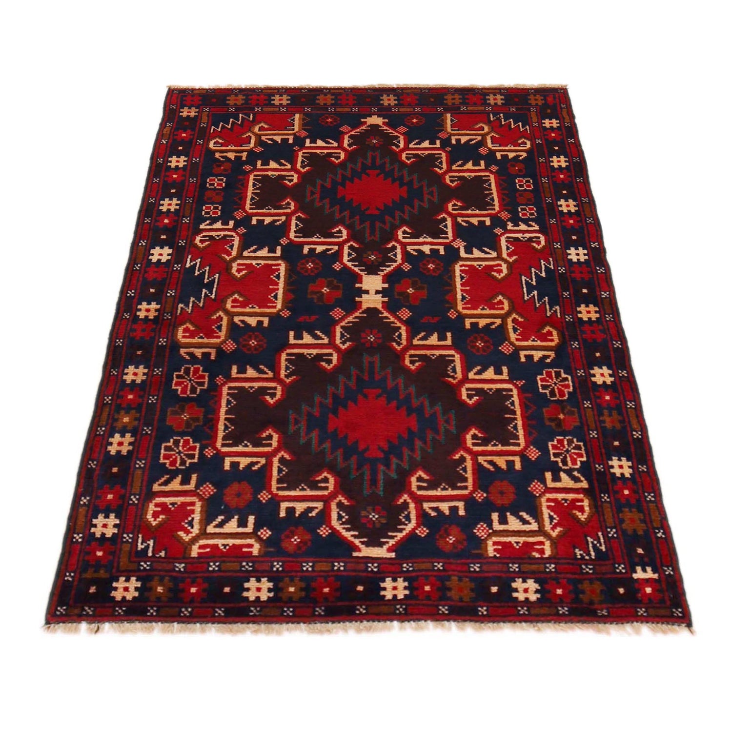 Traditional Baloch Rug 3' 1"x 4' 6" (ft) - No. W35915