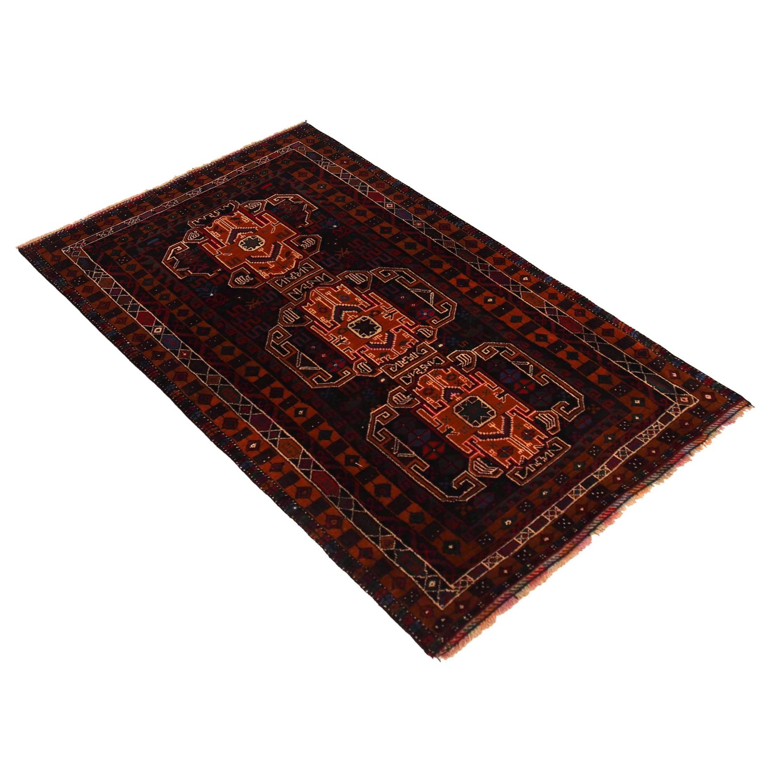 Hand Knotted Baluchi Rug 3' 2" x 5' 7" (ft) - No. W35926