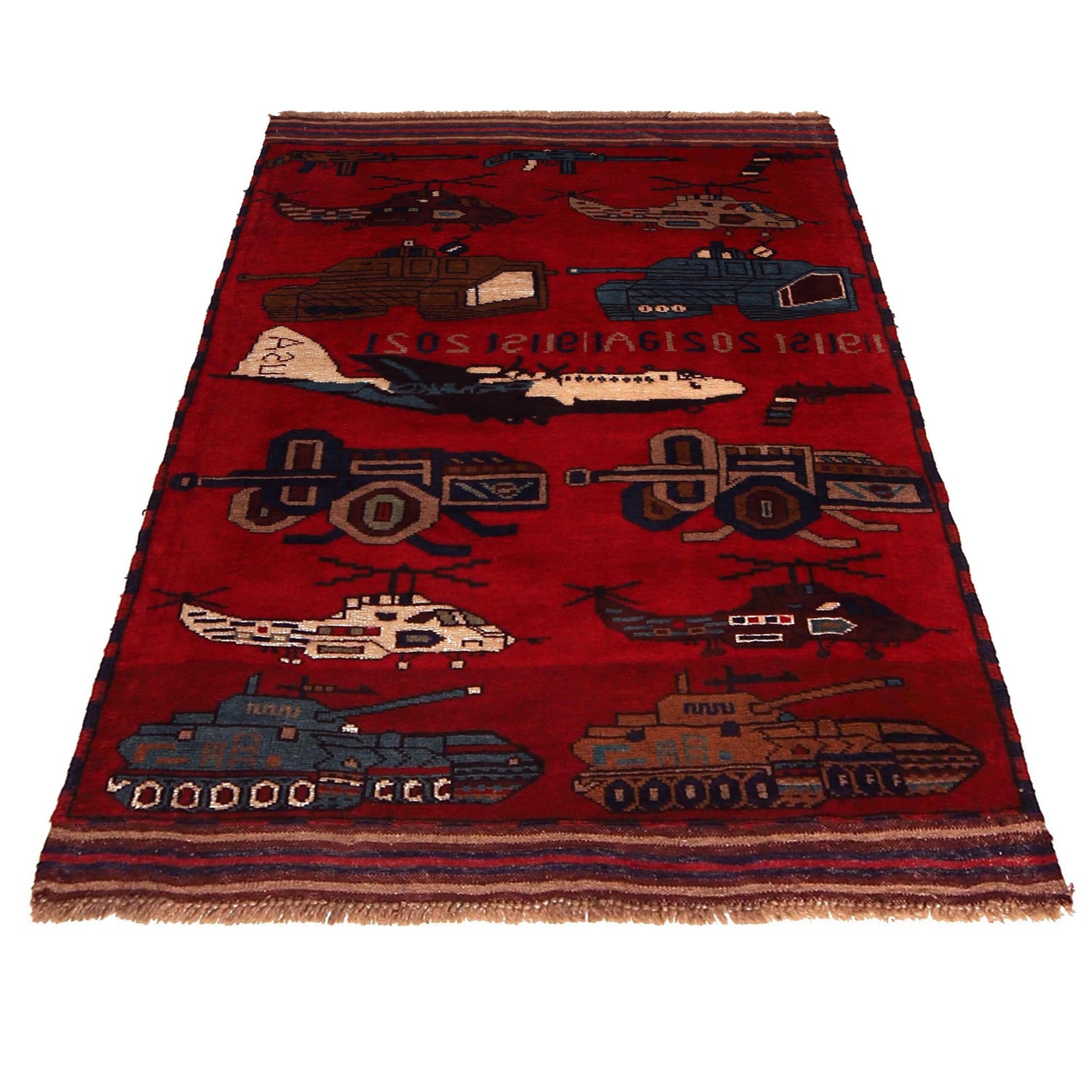 Handmade War Rug 3' 1 x 4' 11 (ft) - No. W35931