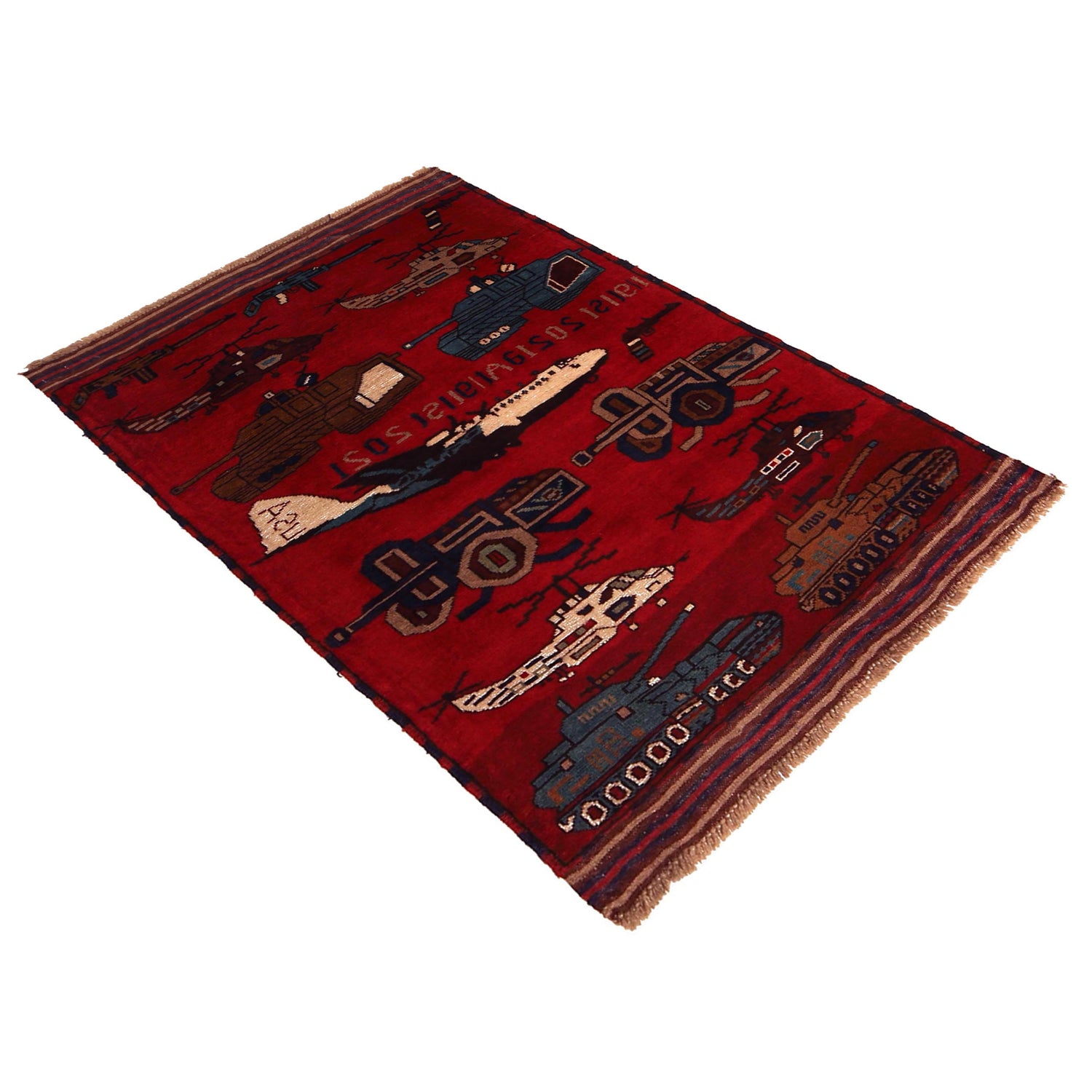 Handmade War Rug 3' 1 x 4' 11 (ft) - No. W35931
