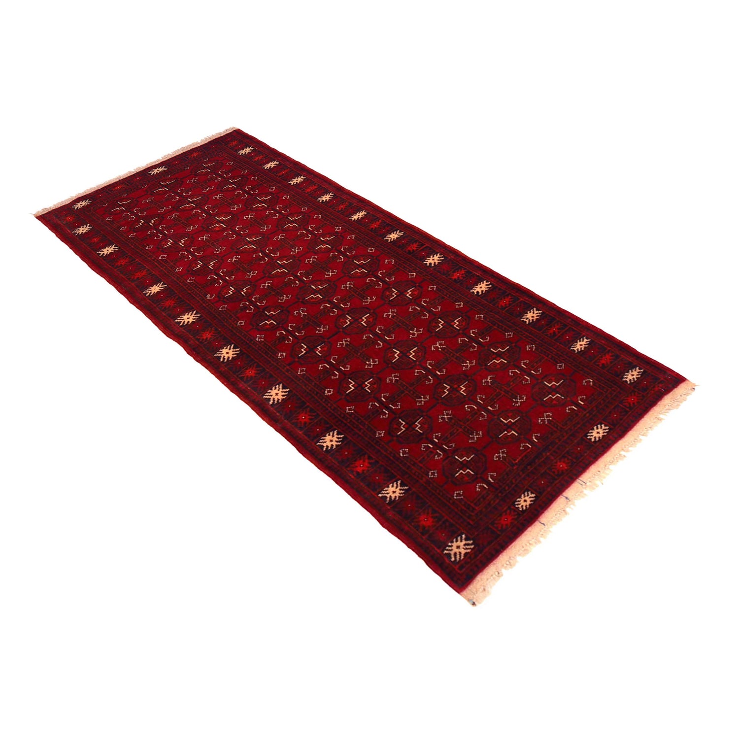 Hand Knotted Bokhara Wool Runner Rug 2' 5" x 5' 10" (ft) - No. W35933