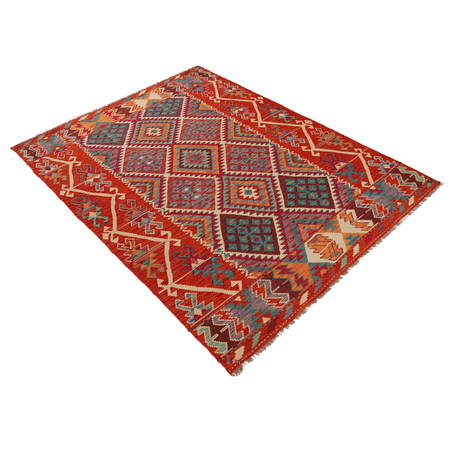 Handmade Vegetable Kelim 6' 0" x 8' 5" (ft) - No. W35934