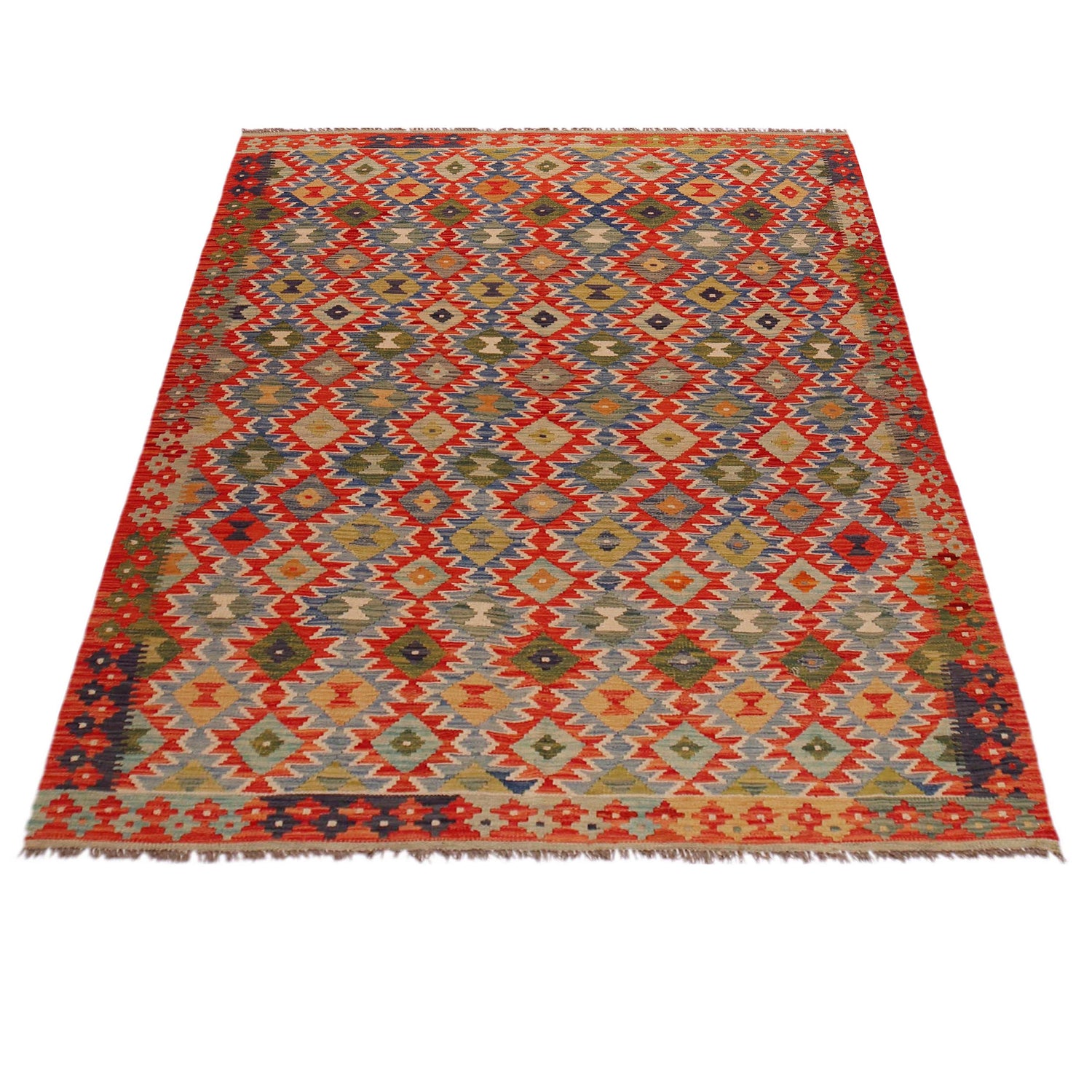 Handmade Vegetable Kilim 6' 1" x 8' 1" (ft) - No. W35935