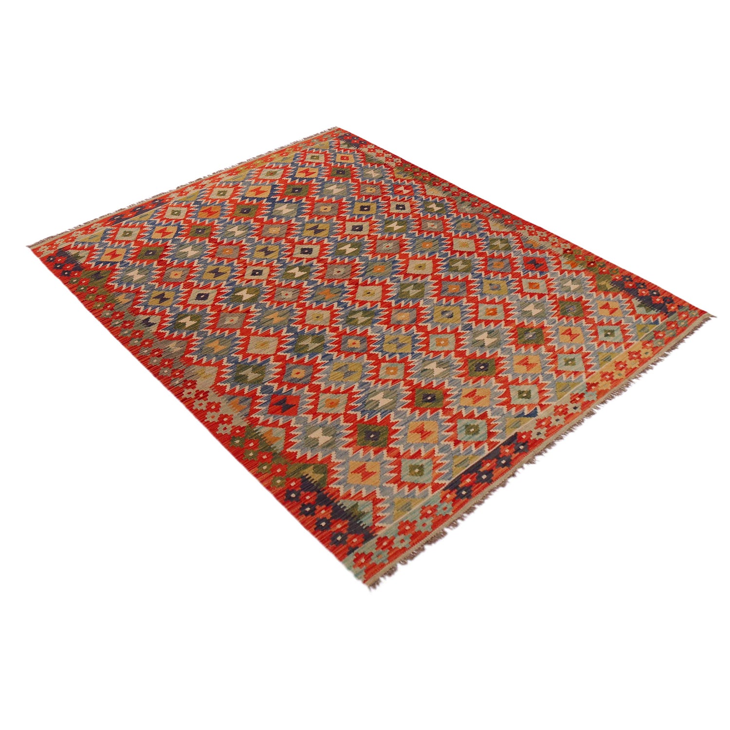 Handmade Vegetable Kilim 6' 1" x 8' 1" (ft) - No. W35935
