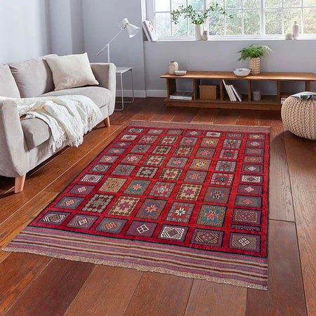 Handwoven Barjesta Kilim Rug 4' 0" x 6' 0" (ft) - No. W36543