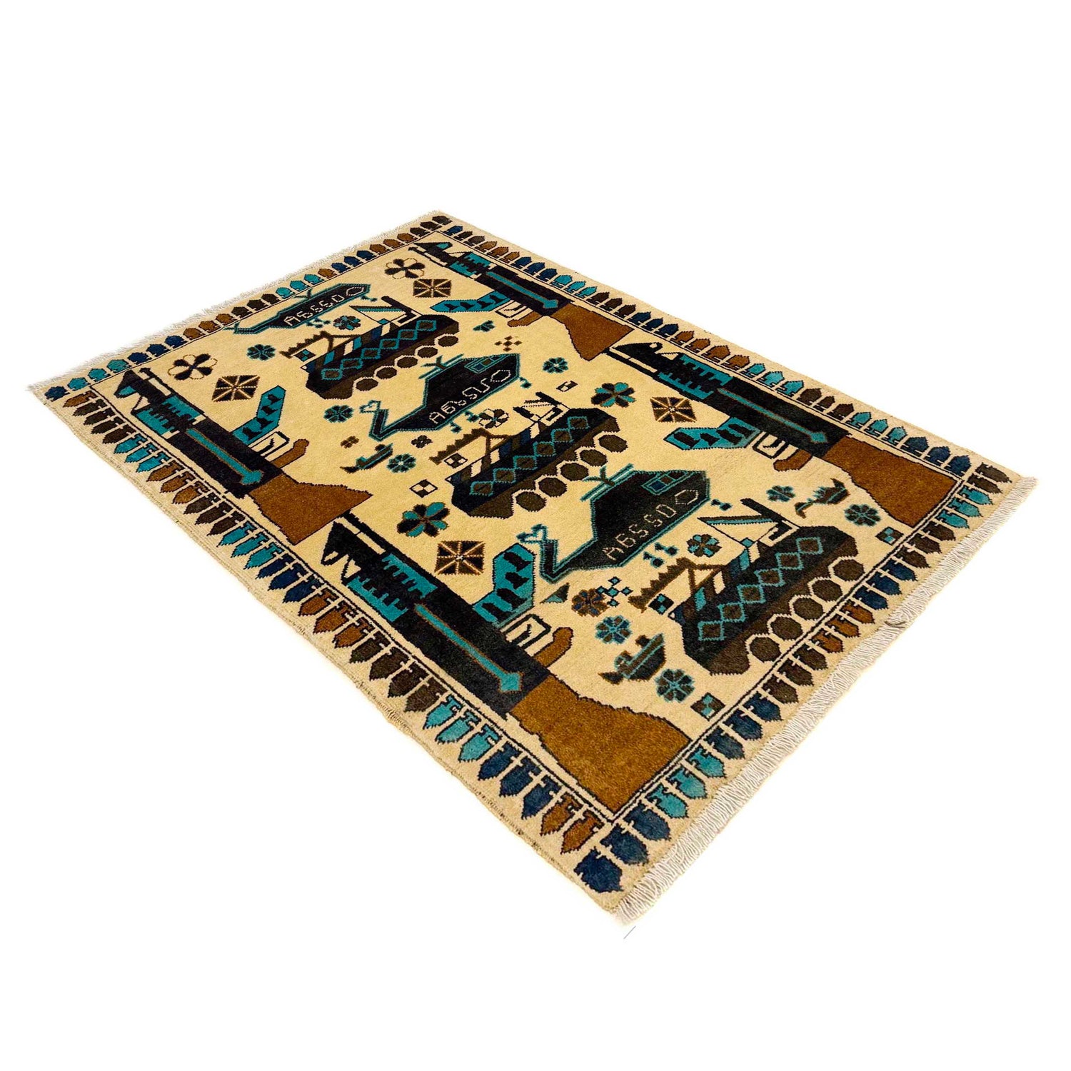 Handmade War Rug 2' 10" x 4' 2" (ft) - No. W36557