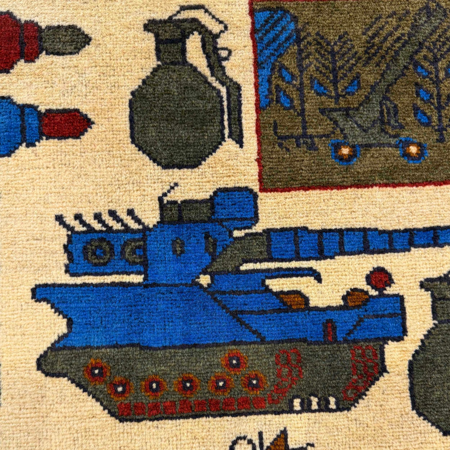 Hand Knotted War Rug 2' 7" x 3' 9" (ft) - No. W36560