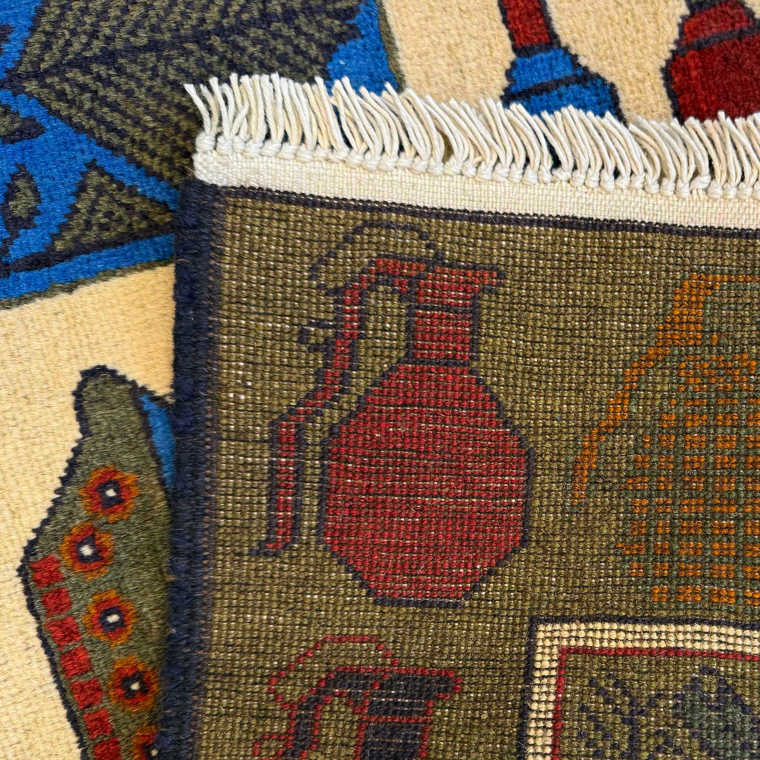 Hand Knotted War Rug 2' 7" x 3' 9" (ft) - No. W36560