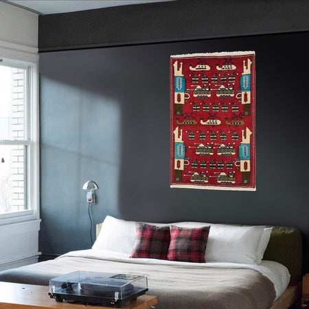 War Rug 2' 7" x 3' 10" (ft) - No. W36561