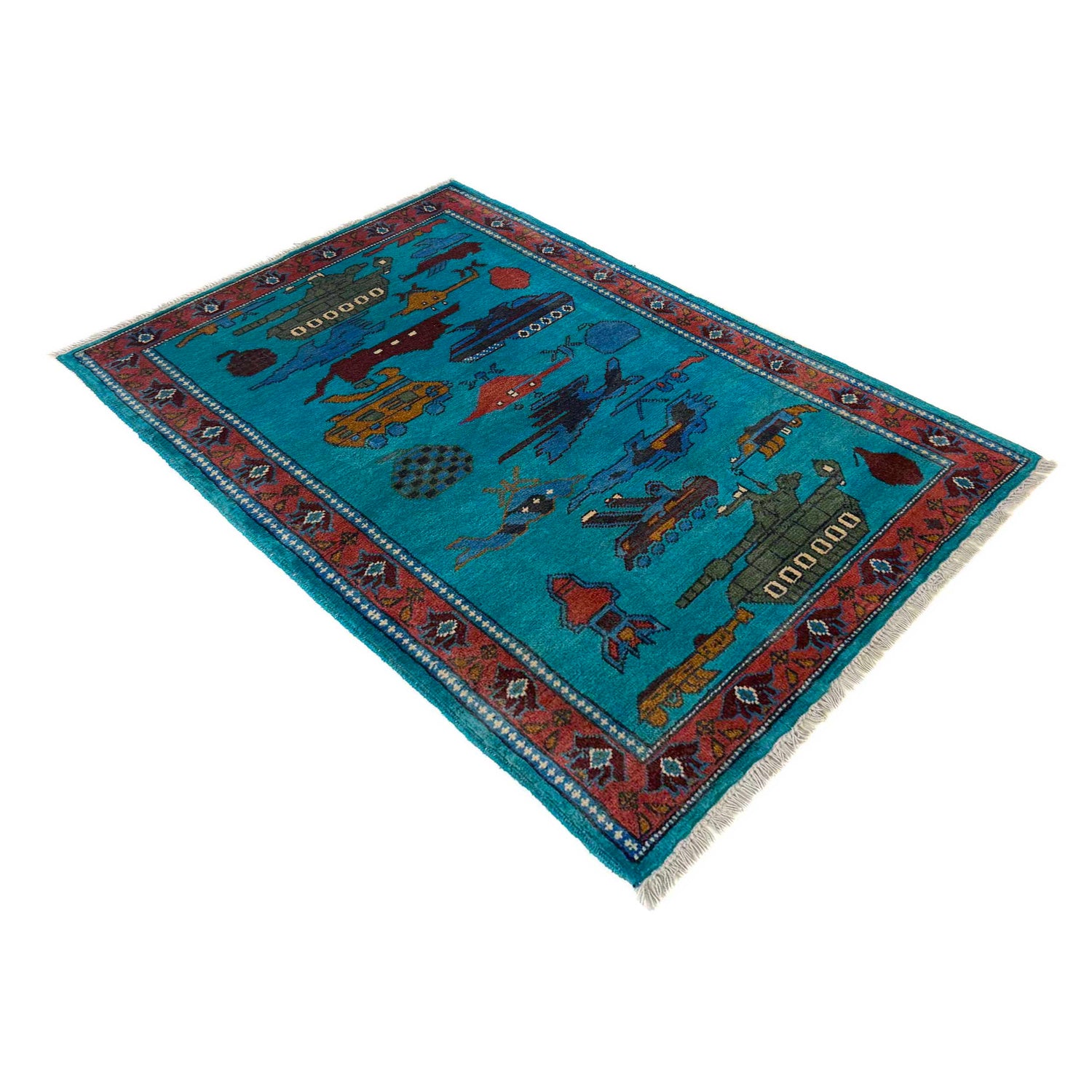 Handmade War Rug 2' 7" x 4' 2" (ft) - No. W36562