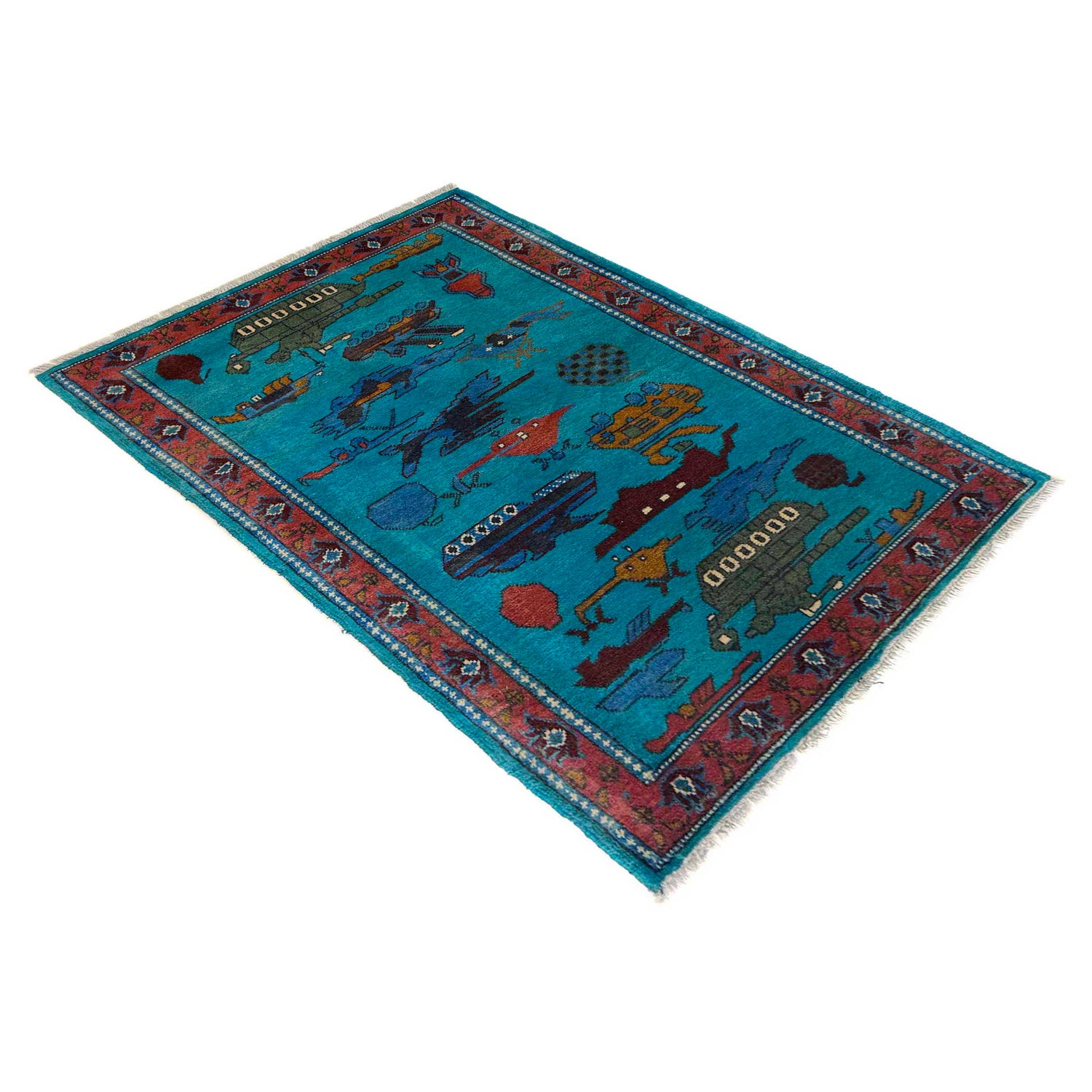 Handmade War Rug 2' 7" x 4' 2" (ft) - No. W36562