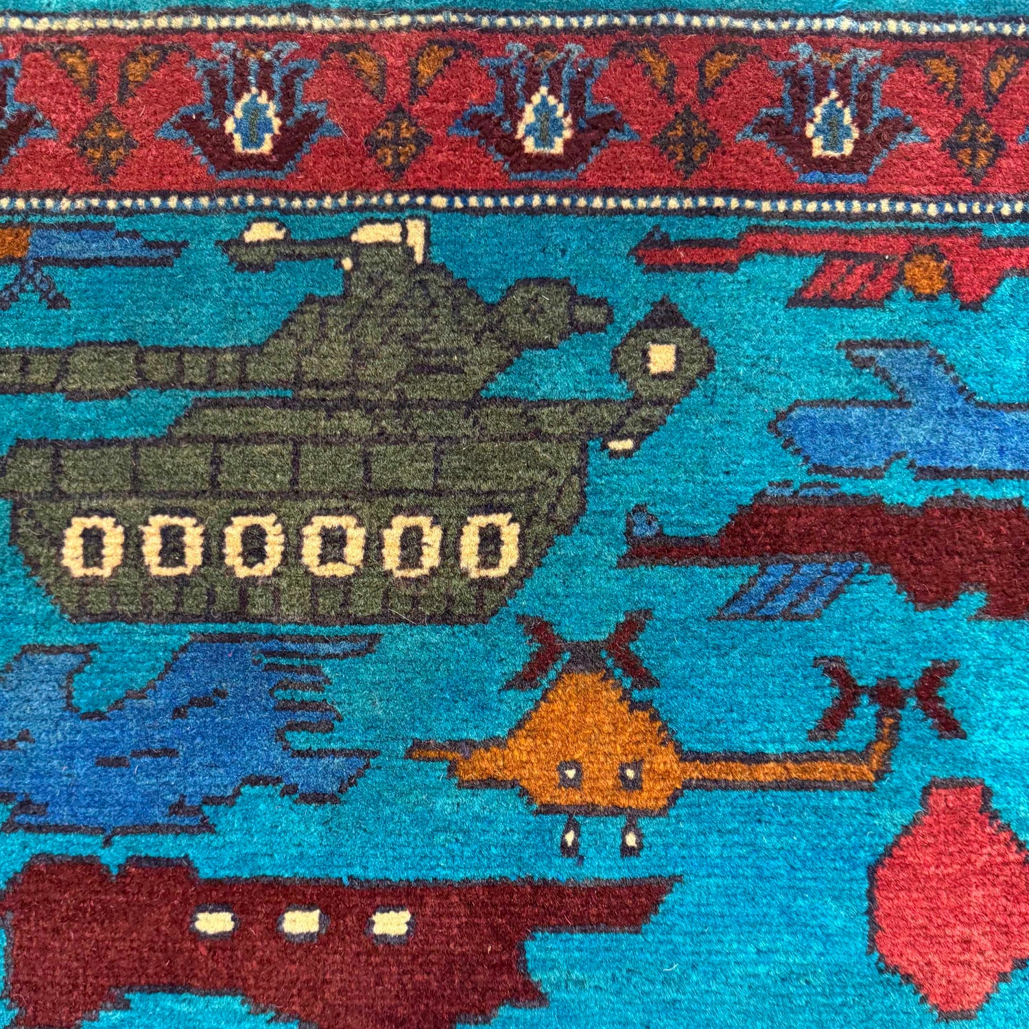Handmade War Rug 2' 7" x 4' 2" (ft) - No. W36562