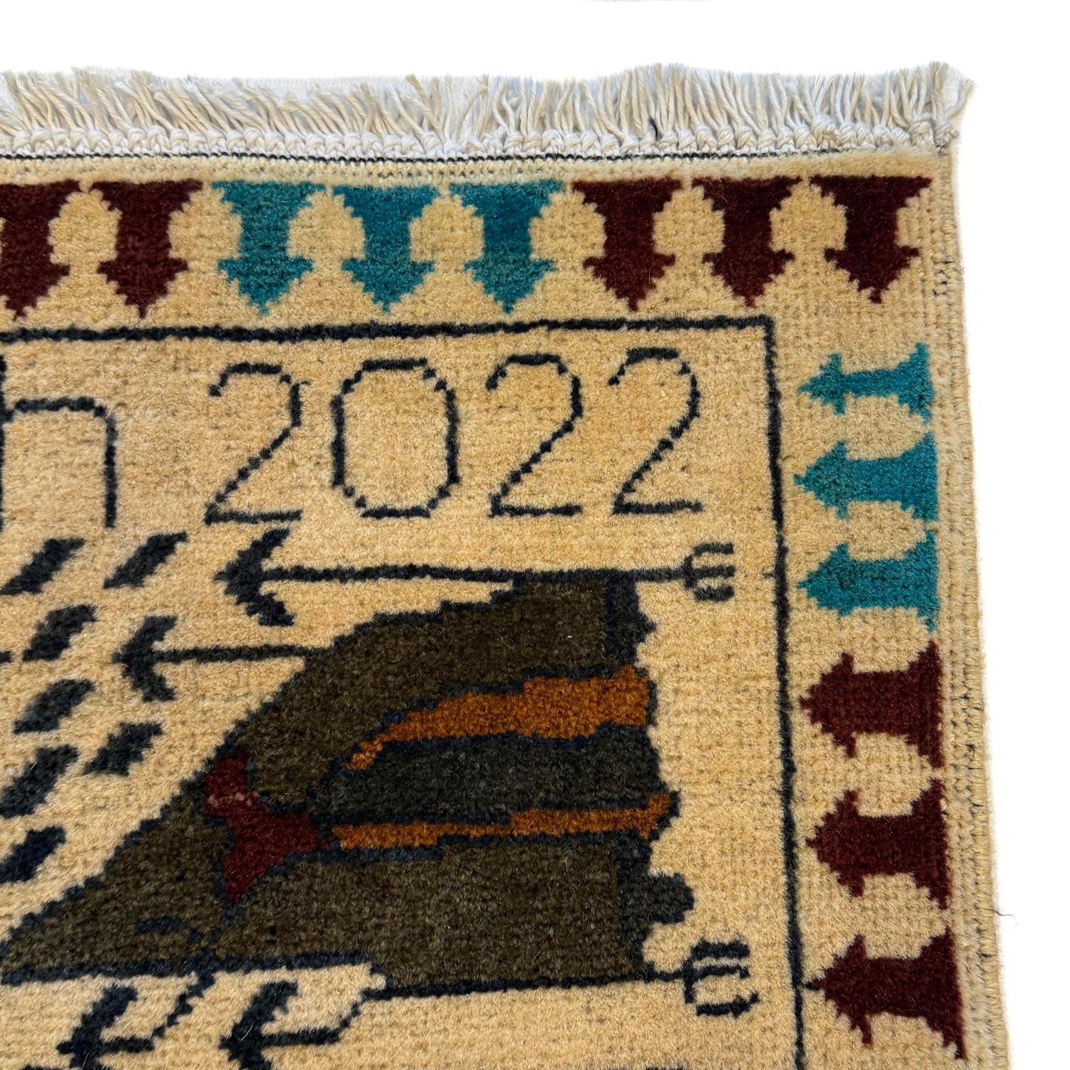 Handmade War Rug 3' 5" x 4' 10" (ft) - No. W36563