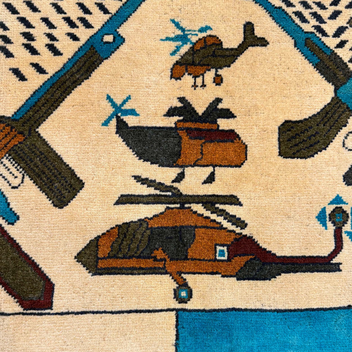 Handmade War Rug 3' 5" x 4' 10" (ft) - No. W36563