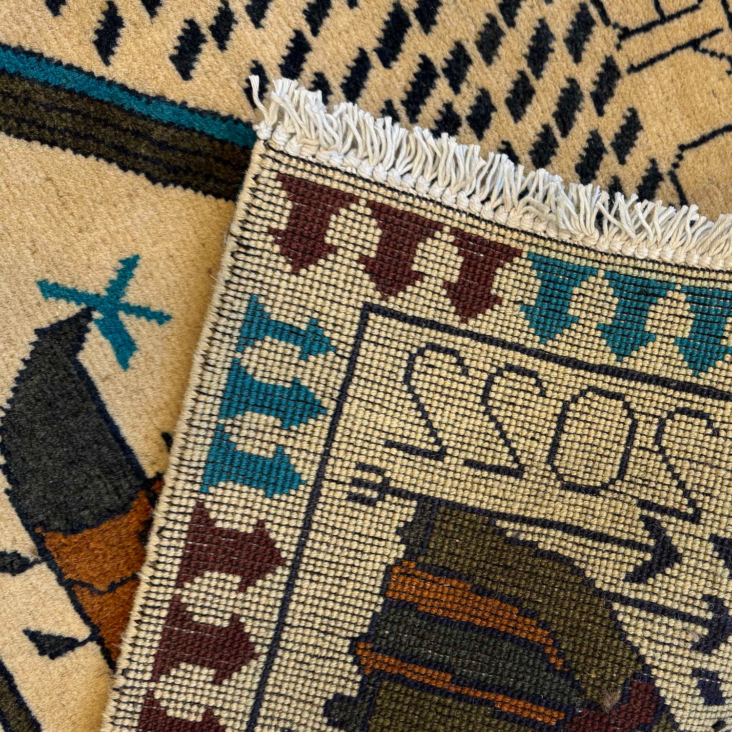 Handmade War Rug 3' 5" x 4' 10" (ft) - No. W36563