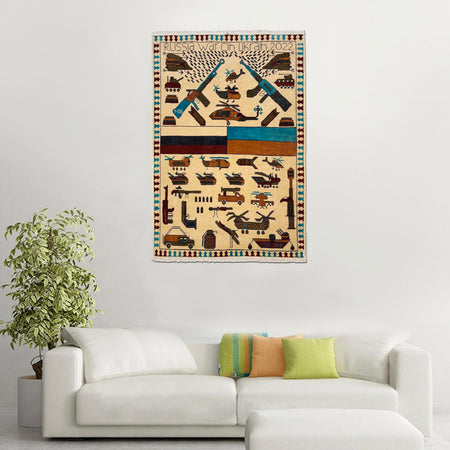 Handmade War Rug 3' 5" x 4' 10" (ft) - No. W36563