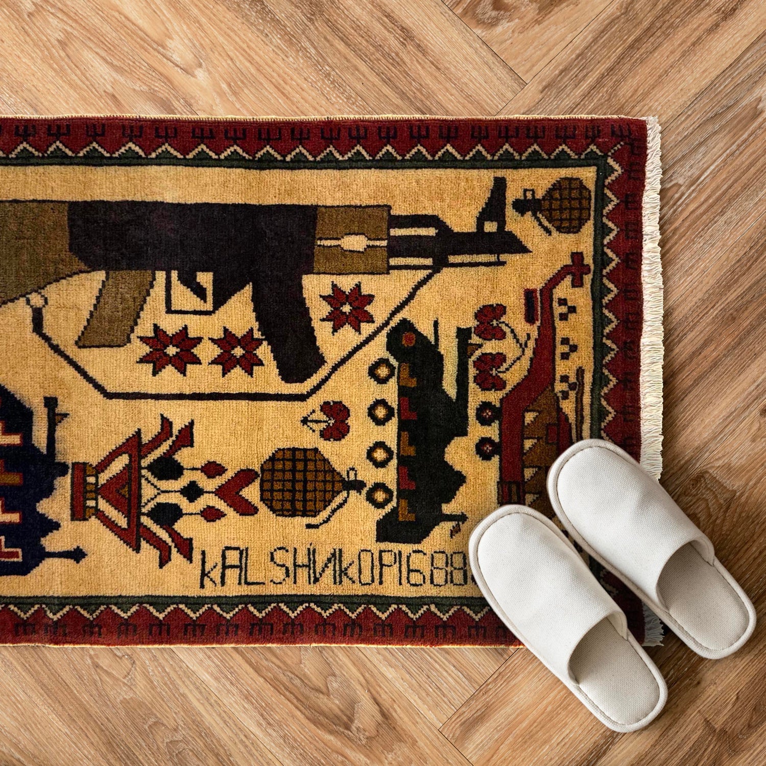 Hand Knotted War Rug 2' 0" x 2' 9" (ft) - No. W36569