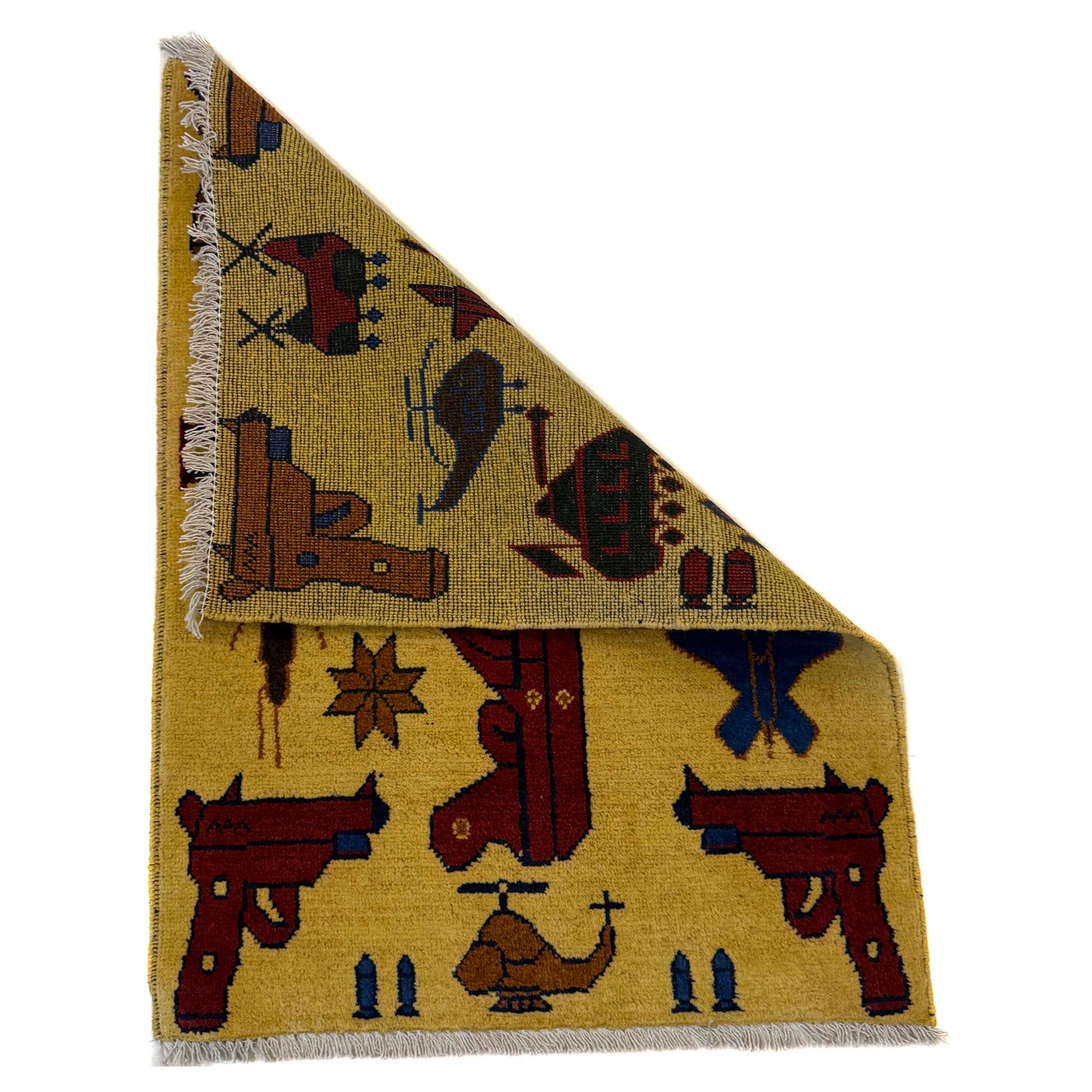 Yellow Color War Rug 1' 11" x 2' 10" (ft) - No. W36575