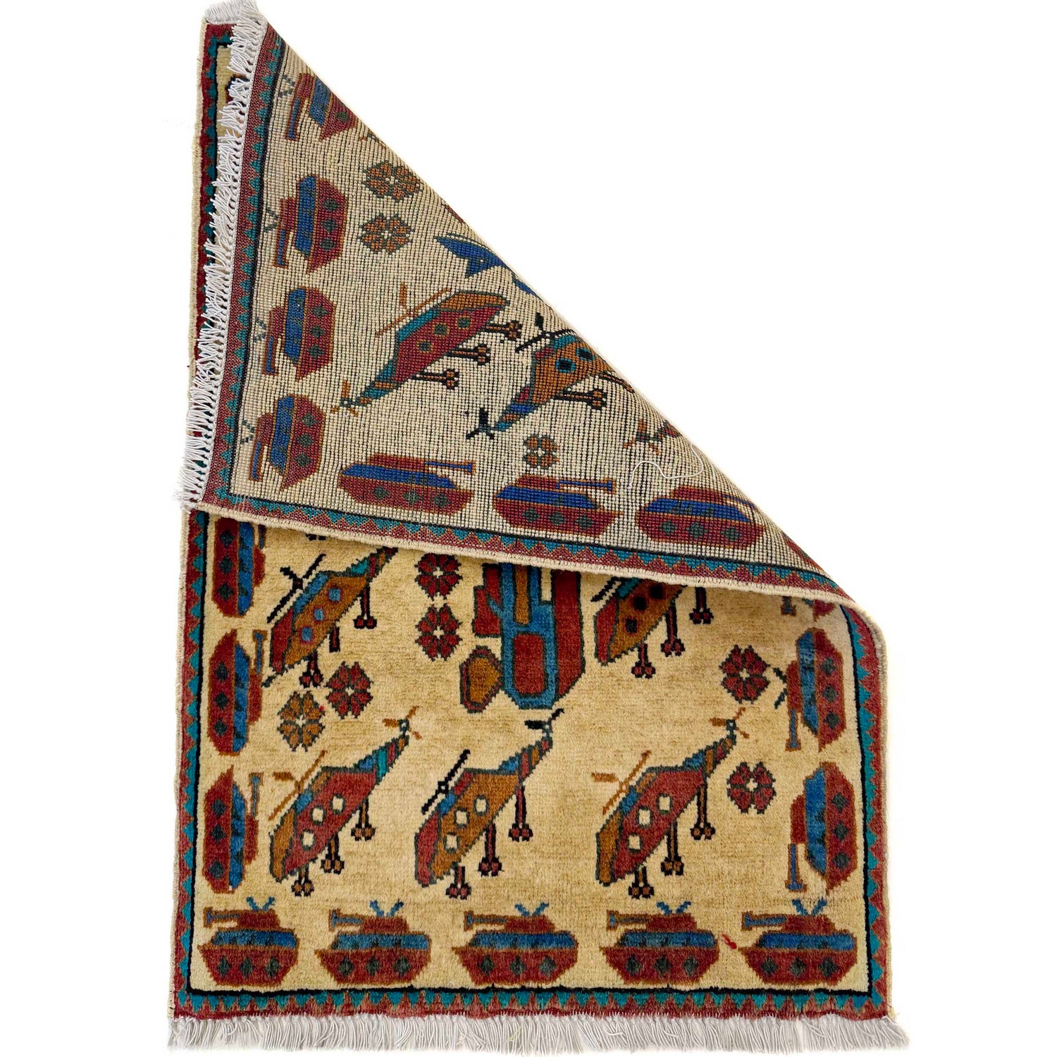 Handmade War Rug 1' 10" x 2' 10" (ft) - No. W36576