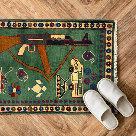 Hand Knotted War Rug 2' 0" x 2' 11" (ft) - No. W36582