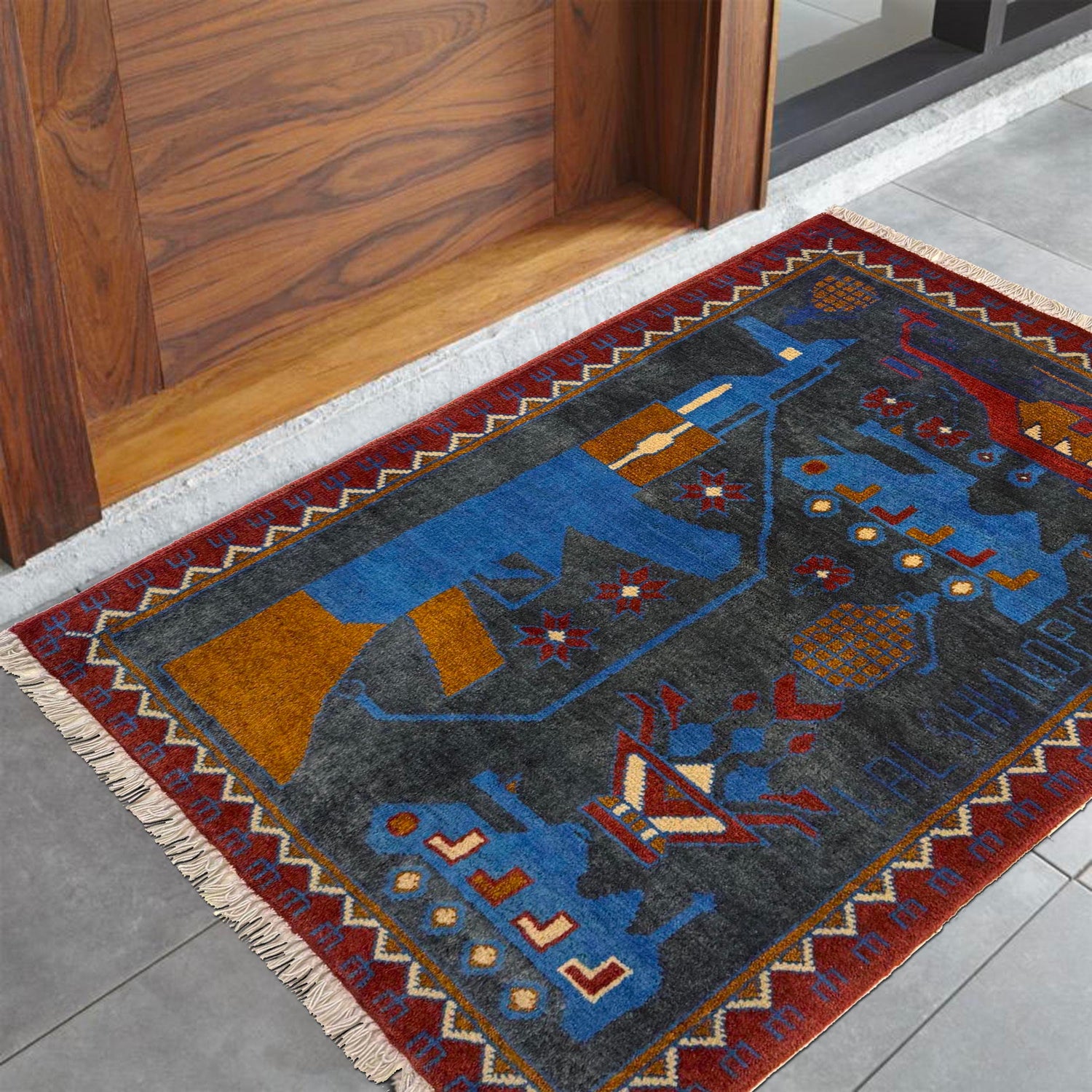 Multi Color War Rug 2' 0" x 2' 10" (ft) - No. W36585
