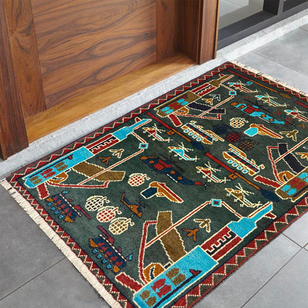 War Rug 2' 0" x 2' 11" (ft) - No. W36592