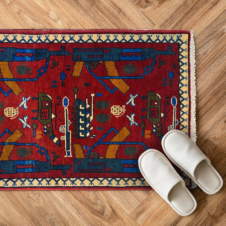 Hand Knotted War Rug 2' 0" x 3' 0" (ft) - No. W36595