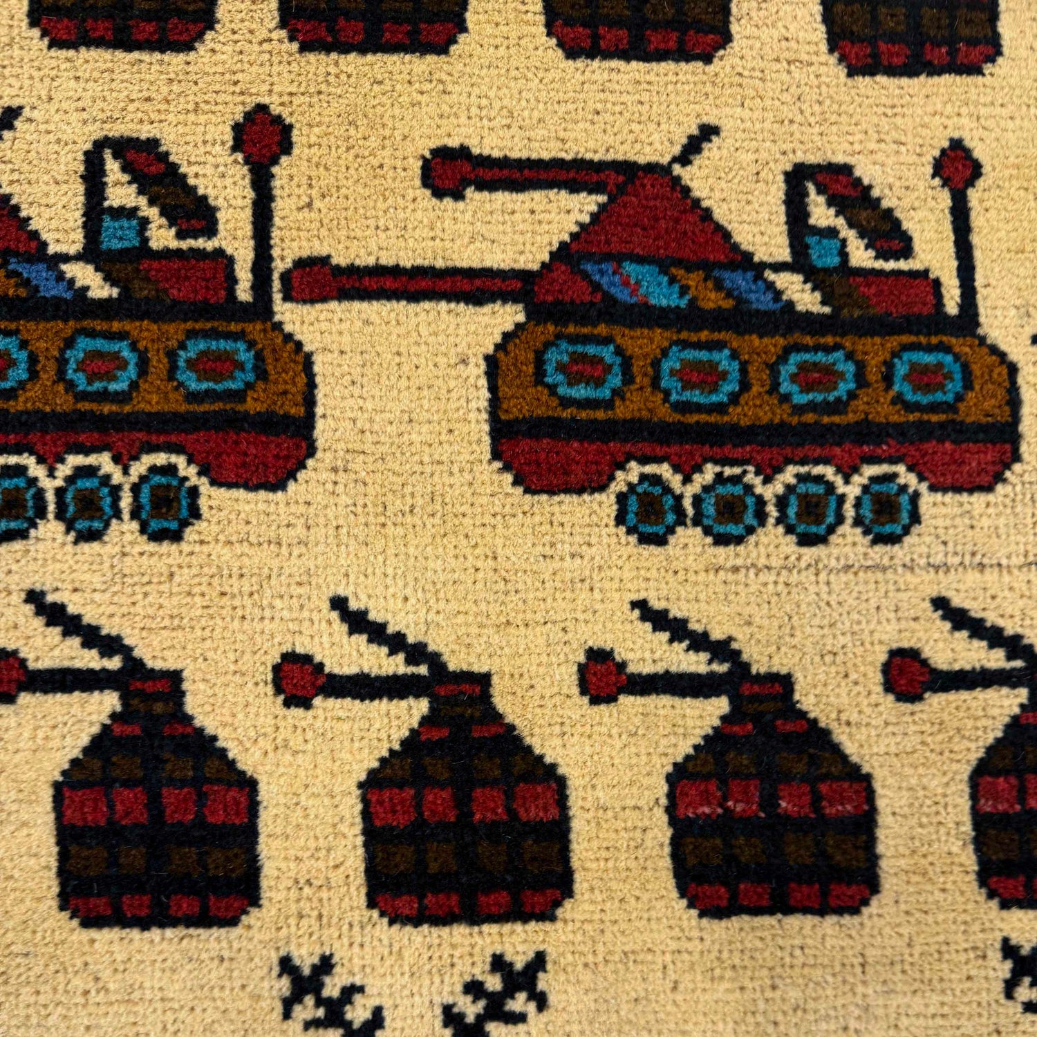 Handmade War Rug 2' 7" x 4' 0" (ft) - No. W36597