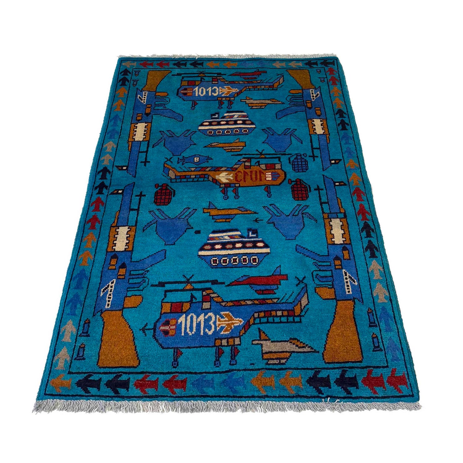 Hand Knotted War Rug 2' 7" x 3' 11" (ft) - No. W36598