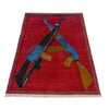 Red Color War Rug 2' 9" x 3' 10" (ft) - No. W36605