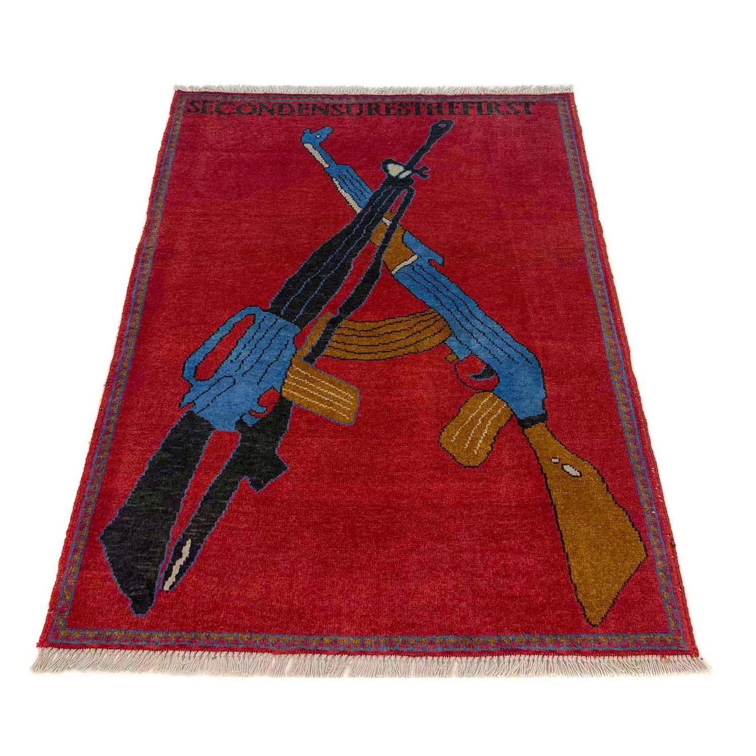 Red Color War Rug 2' 9" x 3' 10" (ft) - No. W36605