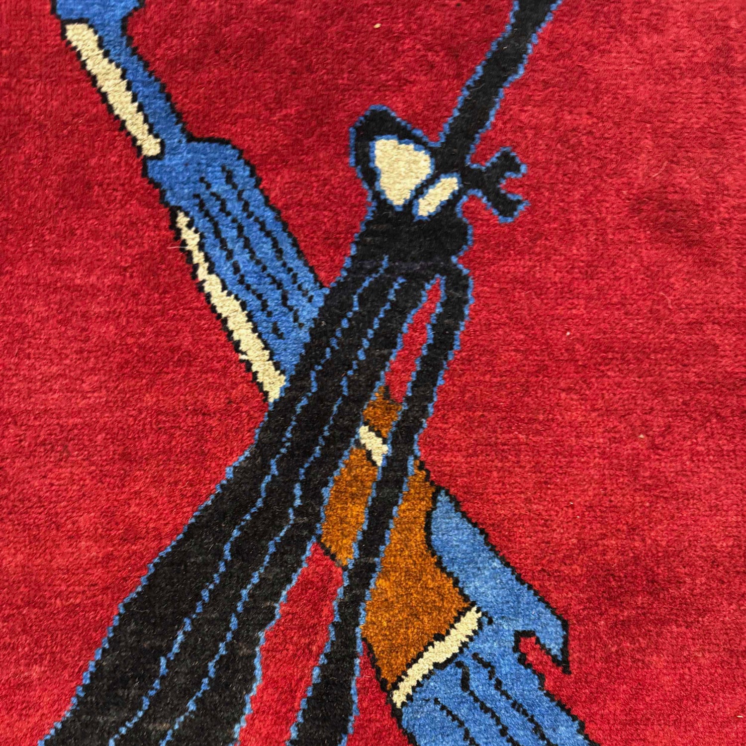 Red Color War Rug 2' 9" x 3' 10" (ft) - No. W36605