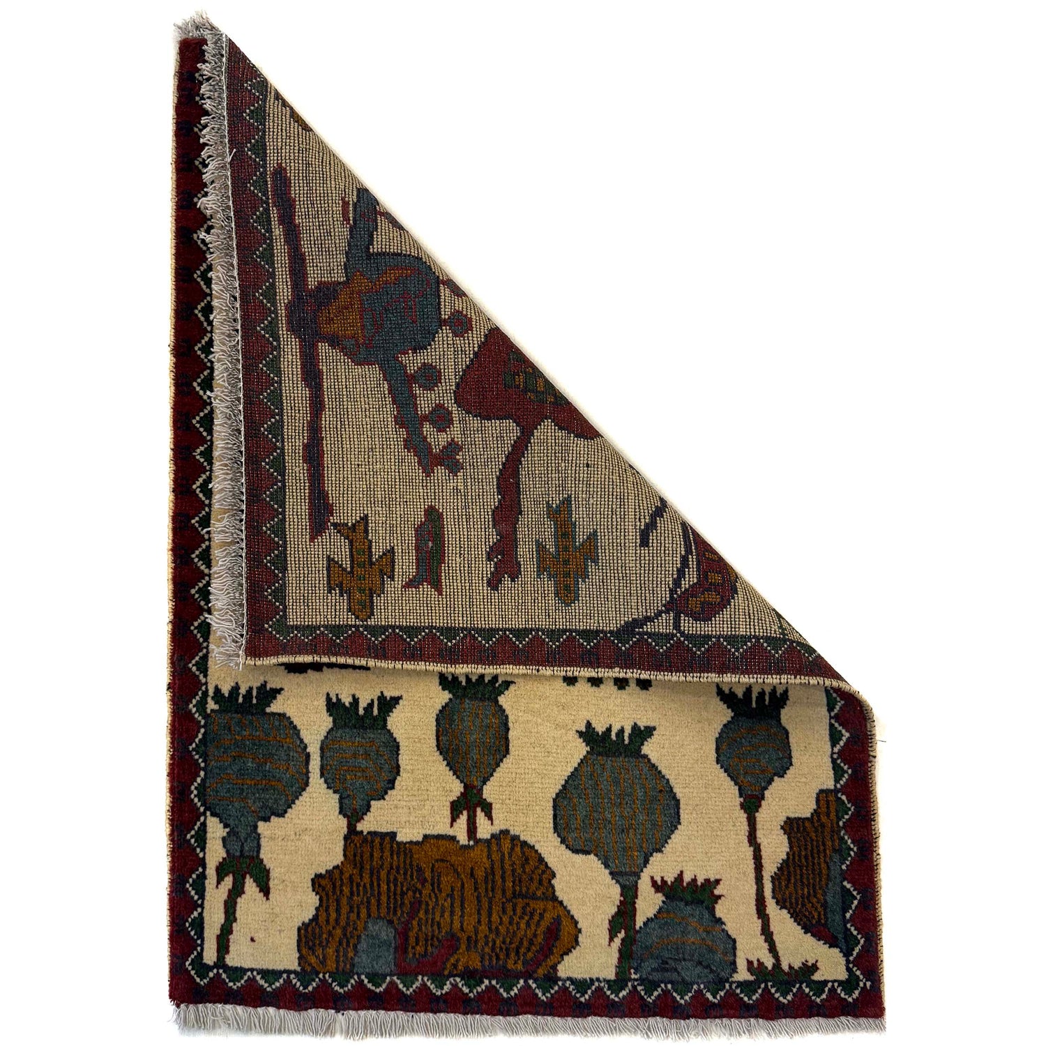 Ivory Color War Rug 2' 0" x 2' 9" (ft) - No. W36608